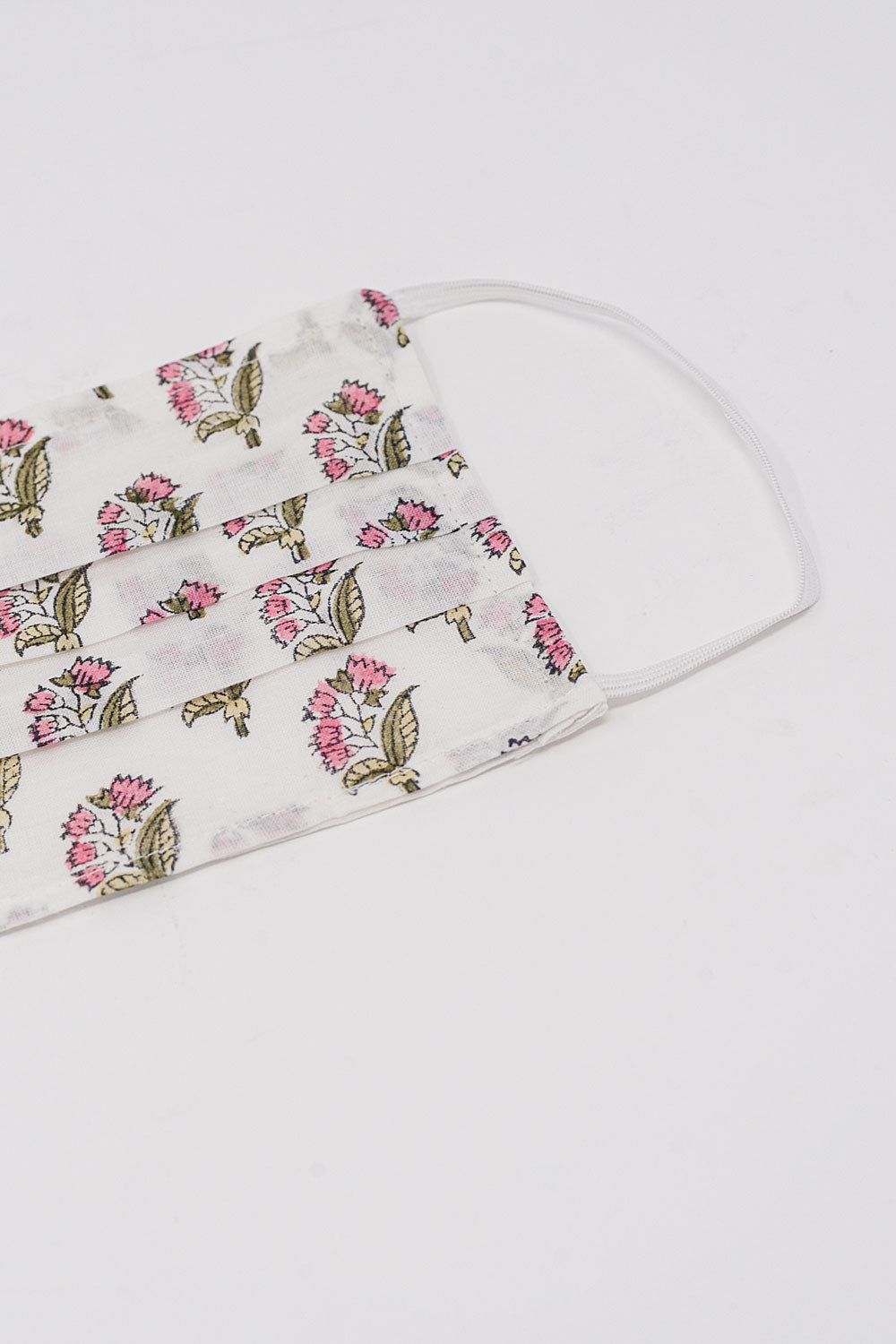 Pack de 2 máscaras verdes estampadas com flores de algodão orgânico