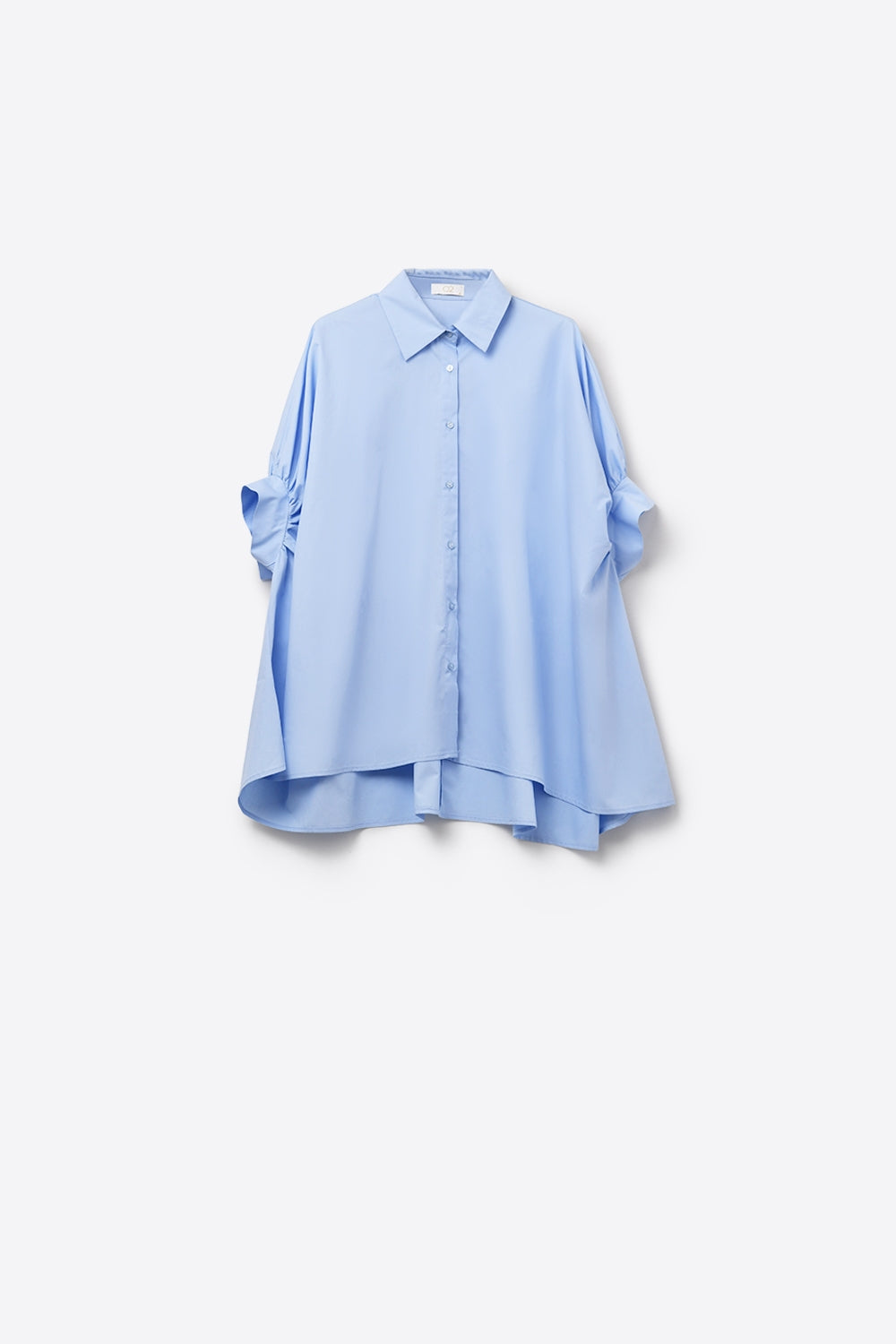 Baby Blue oversized blouse with short sleeve