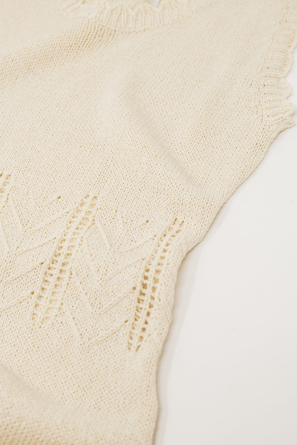 Beige maxi A-lijn jurk in fijn gebreide stijl