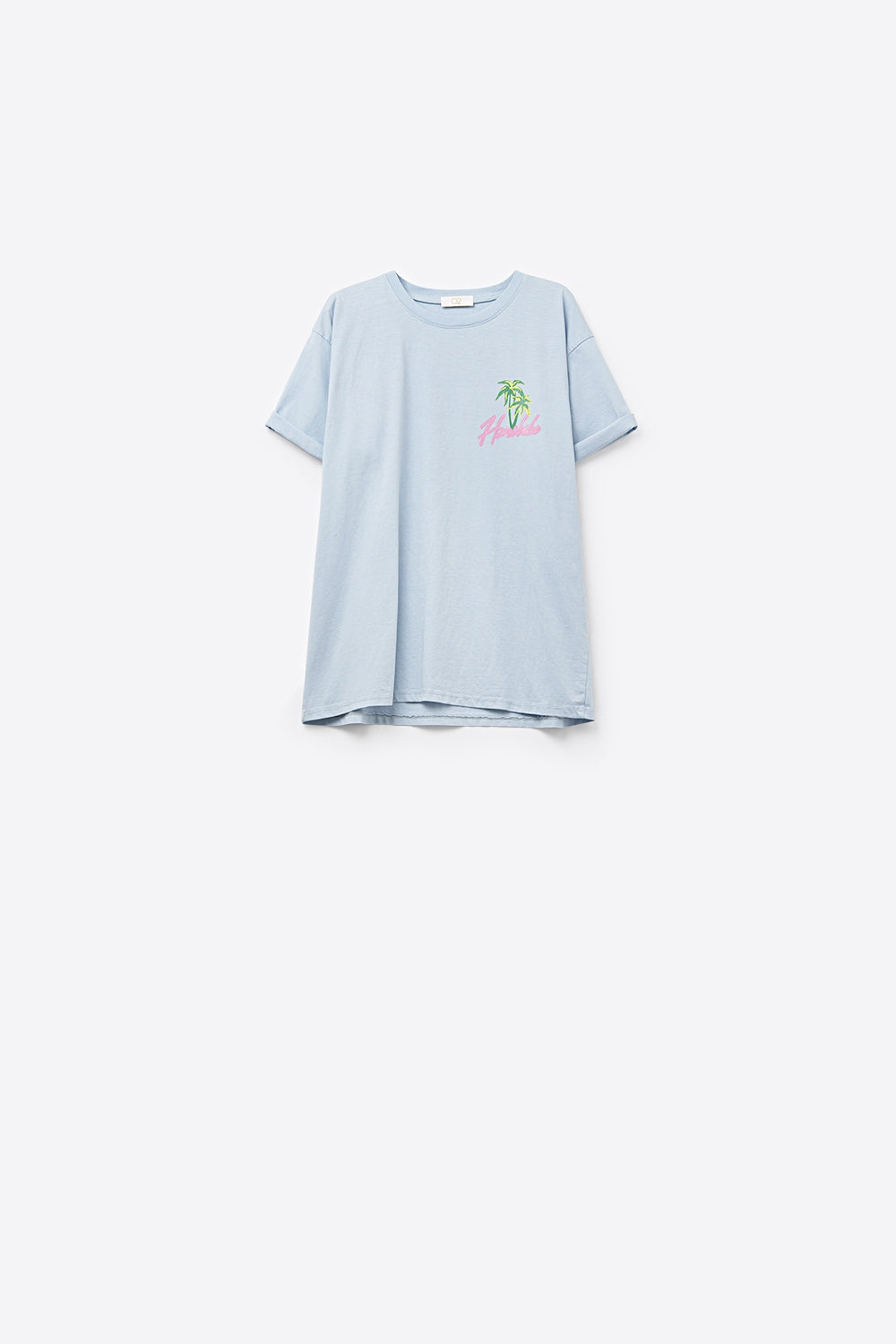 Blue t-shirt made in Italy with Honolulu graphic