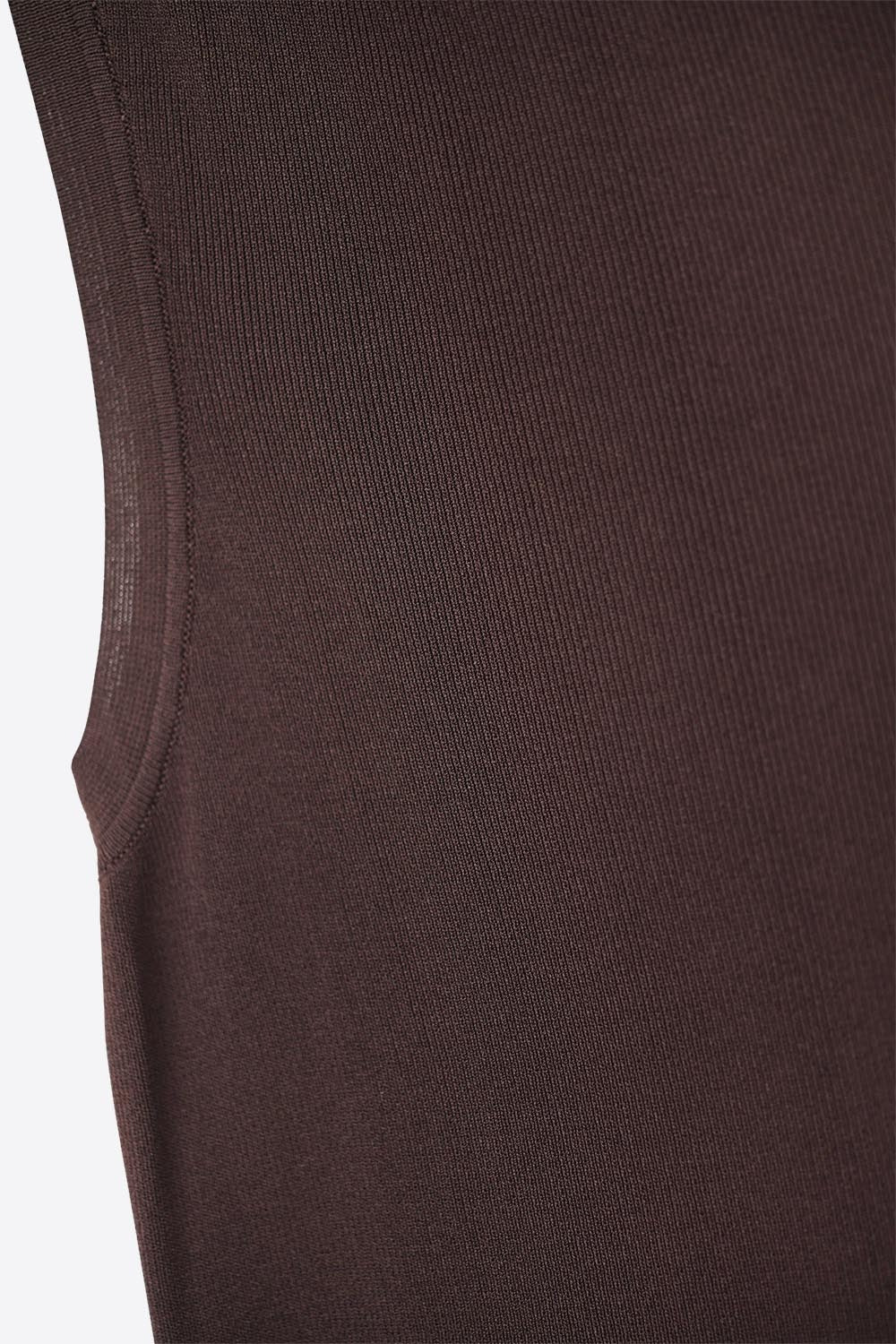 Bruin geribbeld mouwloos topje