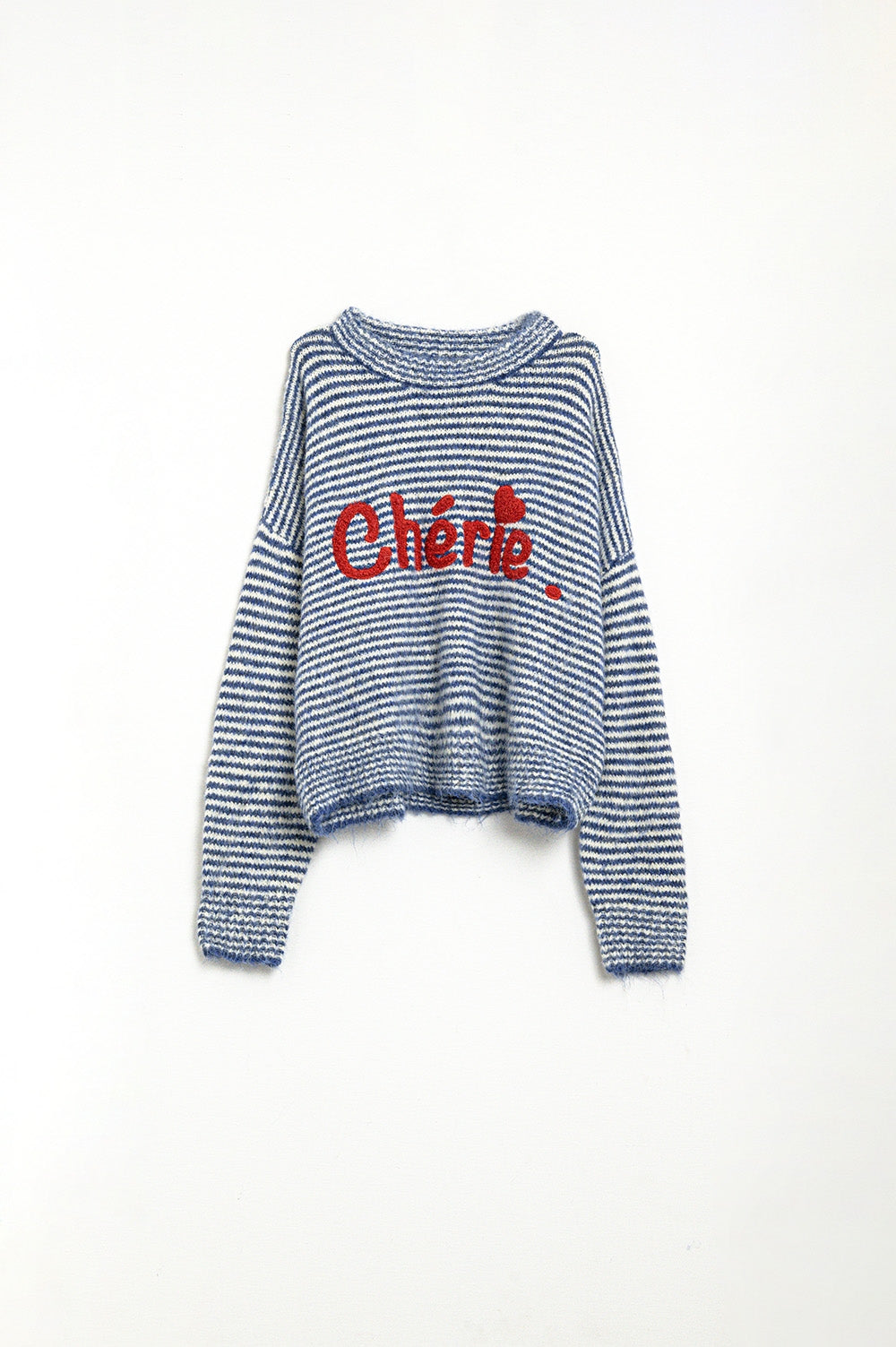 Chunky Stripey relaxed Sweater in blue and White