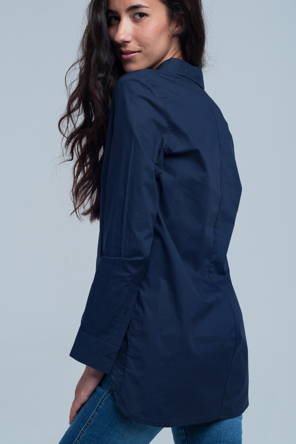Camisola azul marinho escura