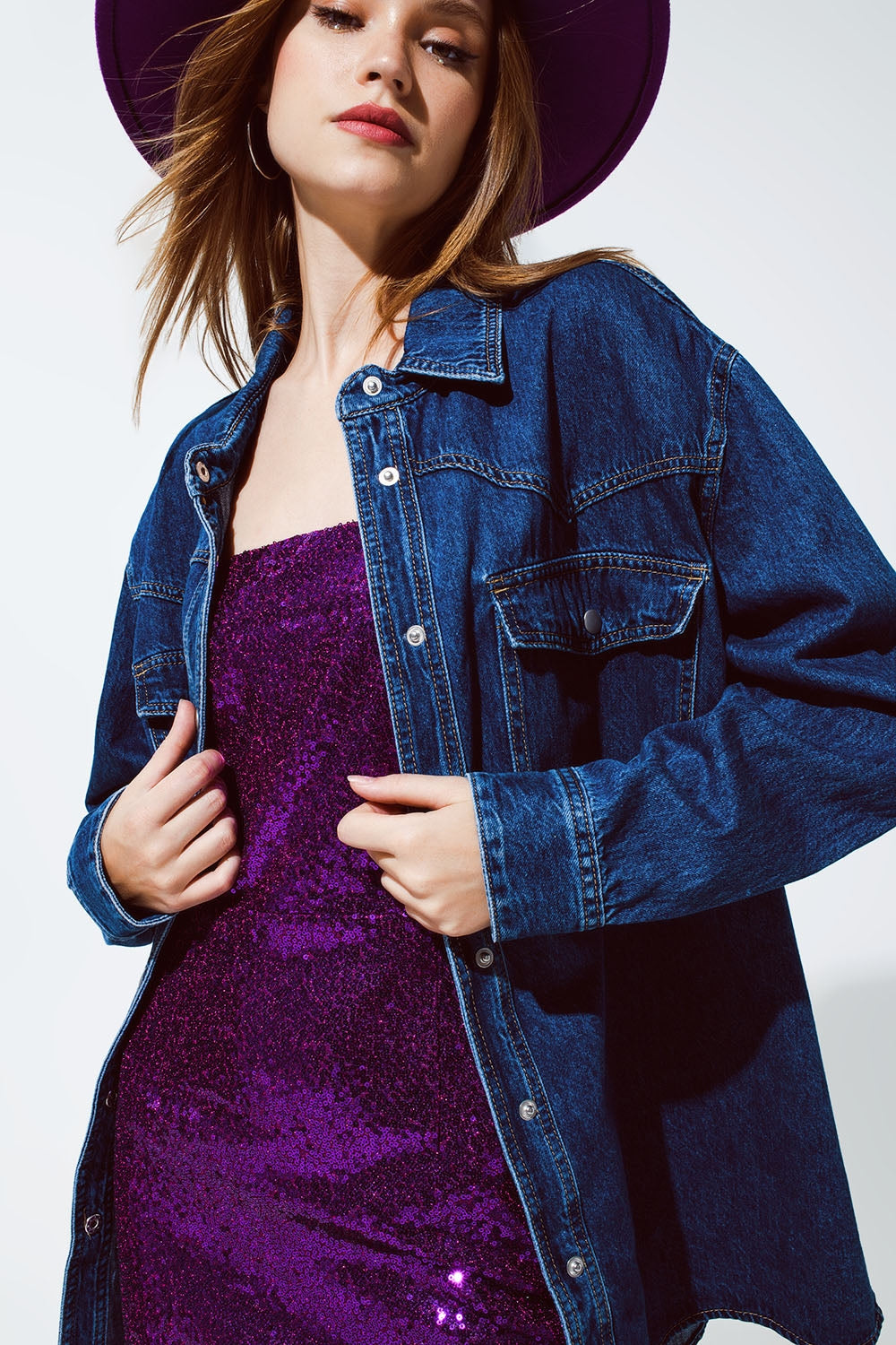 Casaco cargo de ganga oversized com bolsos