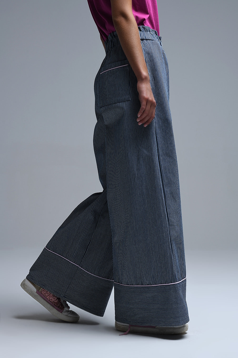 Extra Wide Leg Striped Palazzo Pants