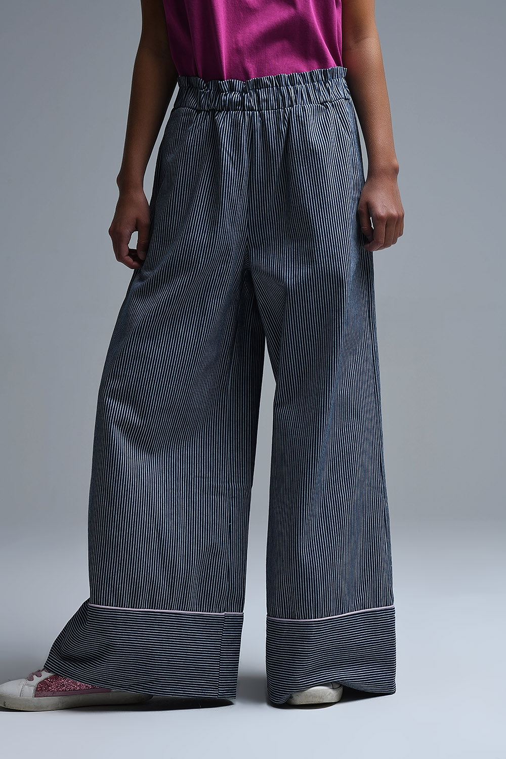 Extra Wide Leg Striped Palazzo Pants
