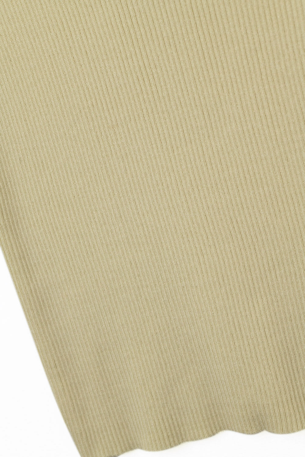 High Neck short Sleeves ribbed sweater in beige