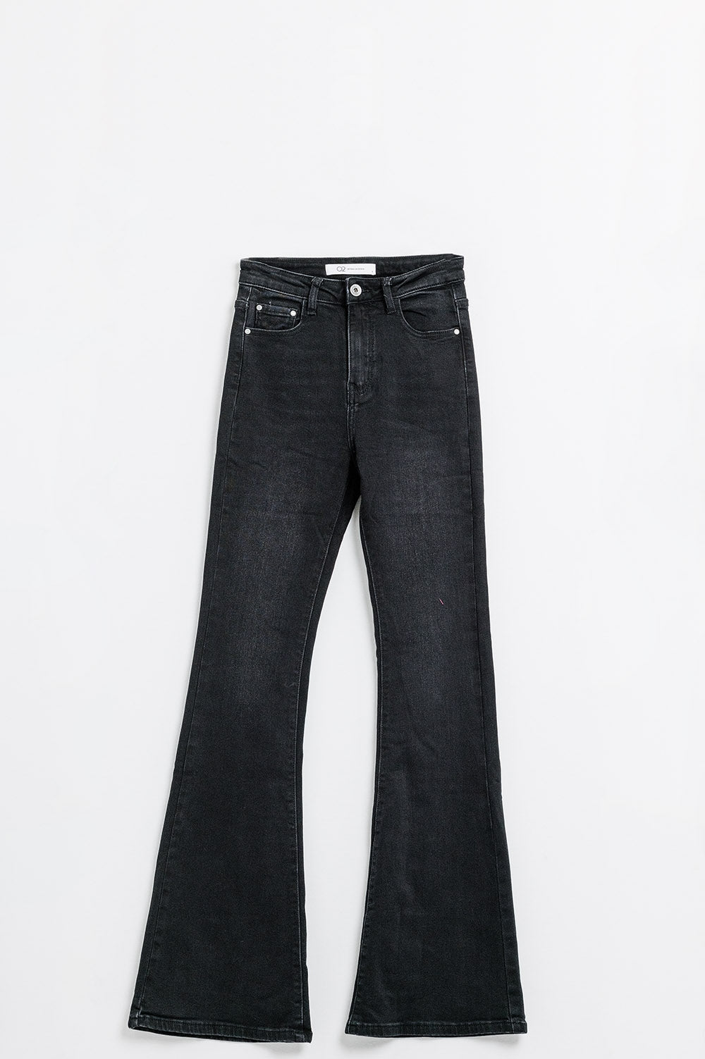 High waisted flare jeans in black