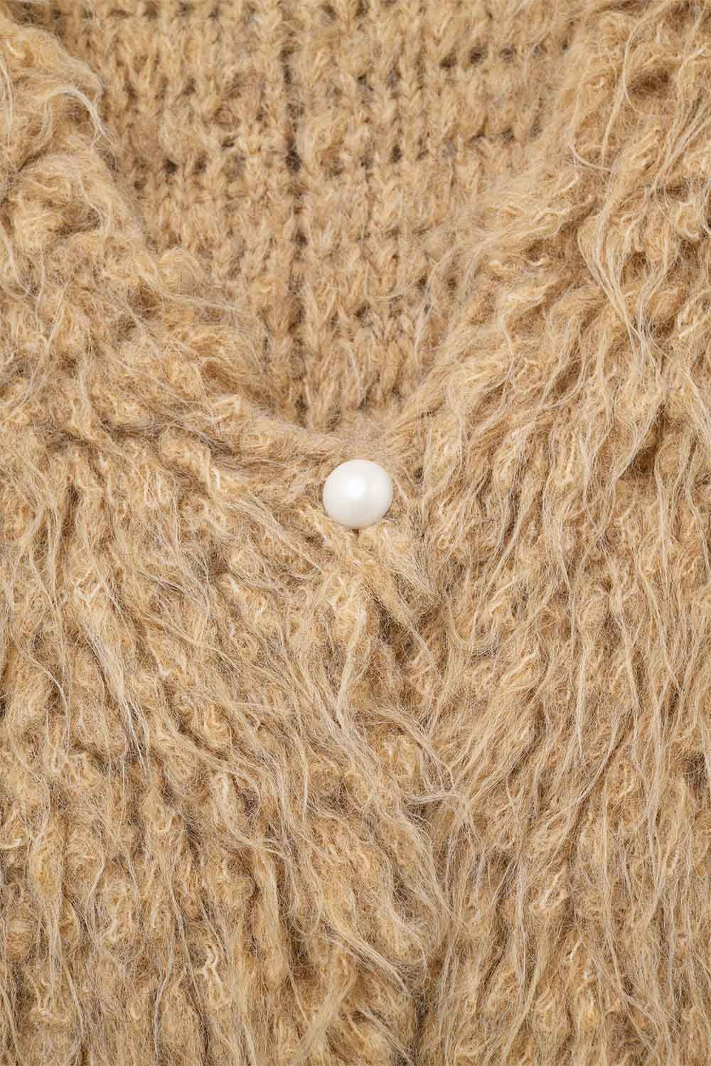 Luxe vest met beige langharige textuur