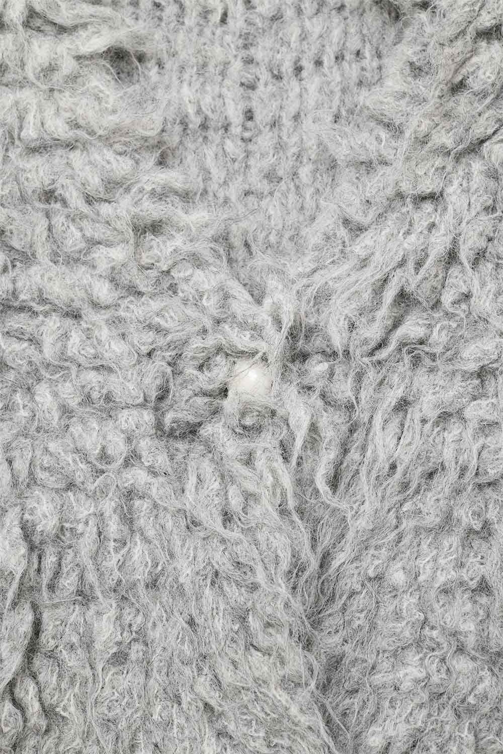 Luxe vest met grijze langharige textuur