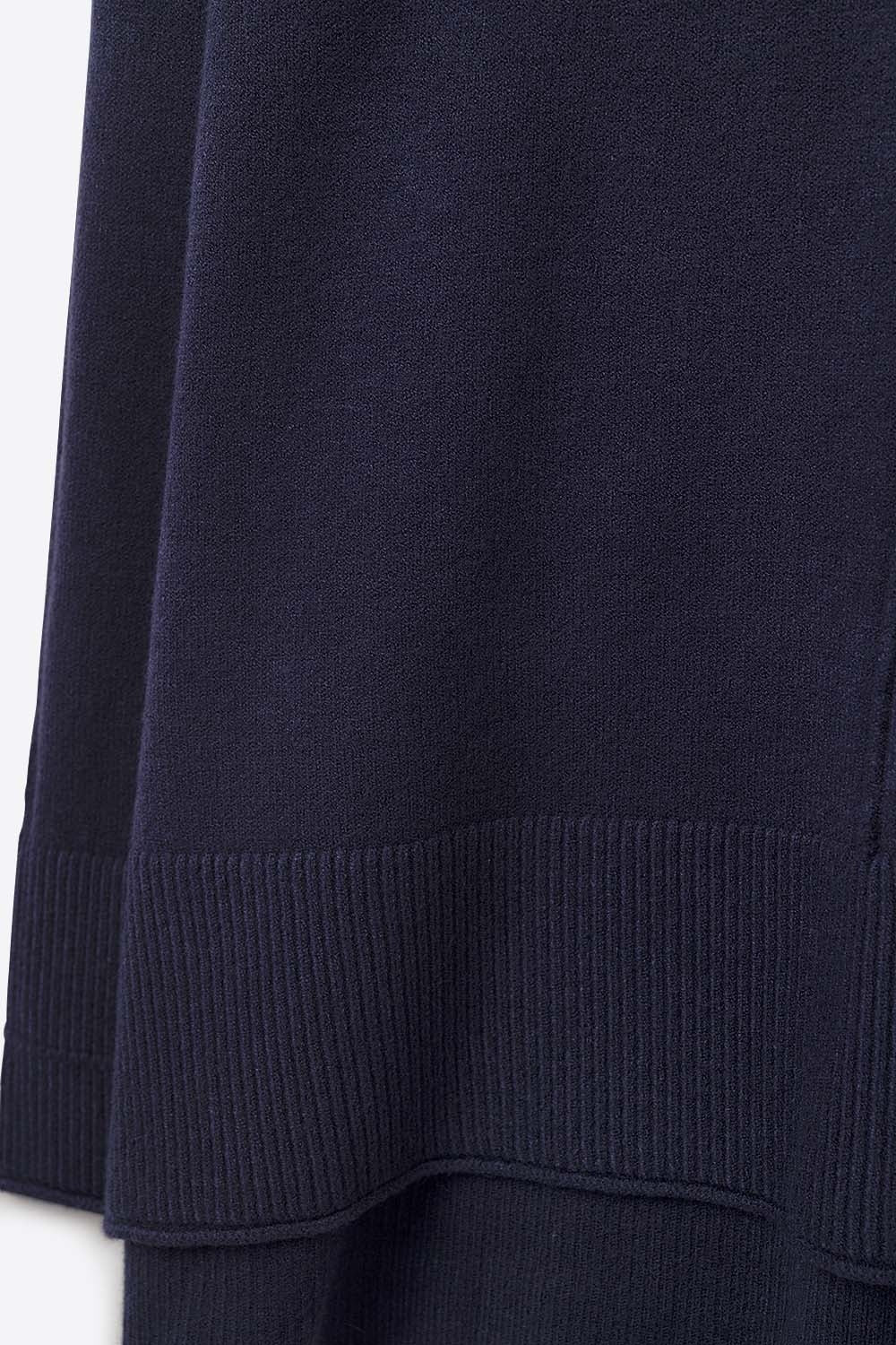 Oversized Roll Neck Sweater in navy