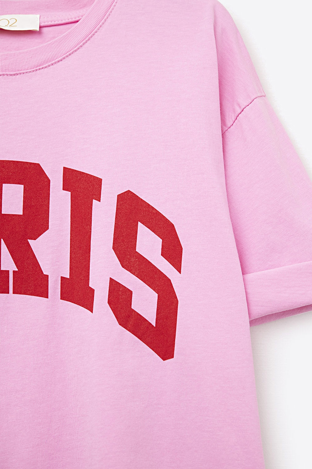 Pink Paris Relaxed T-shirt with Red Letters
