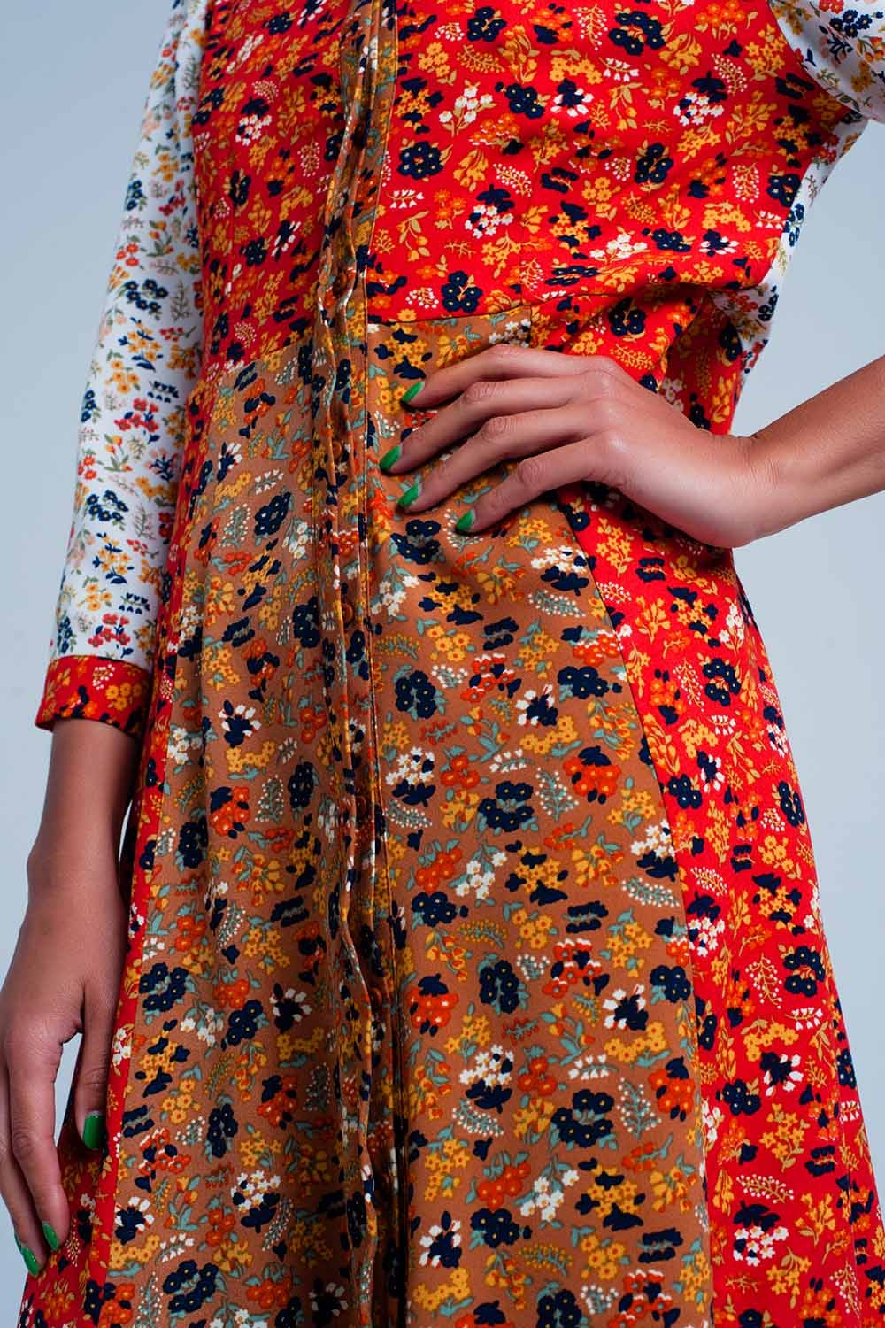 Red floral dress