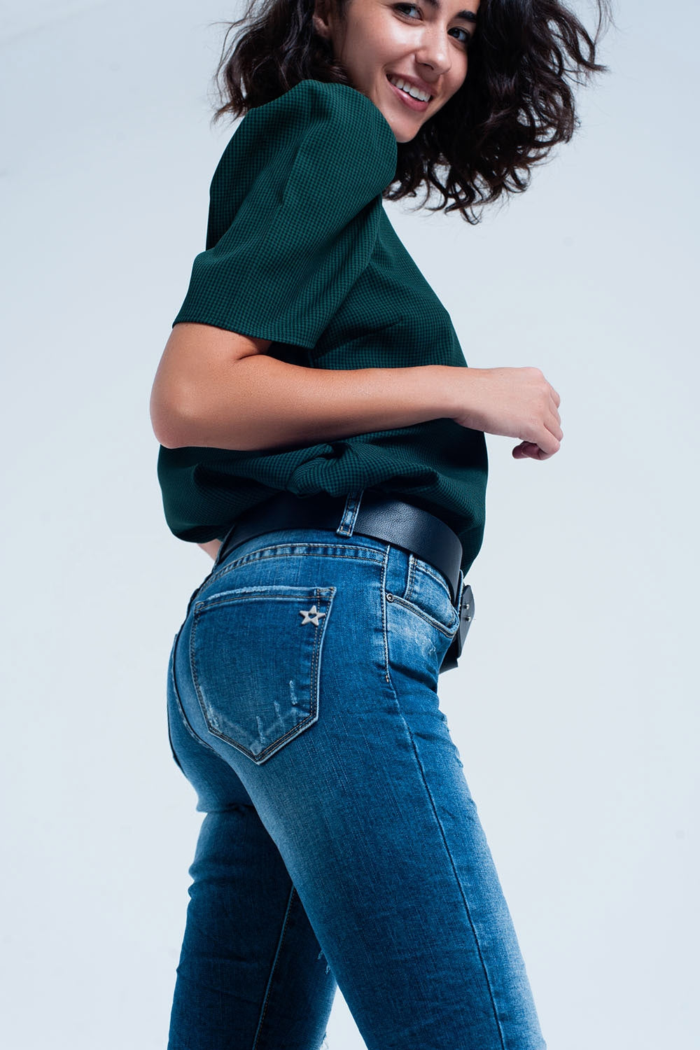 Skinny Blue jeans with rips