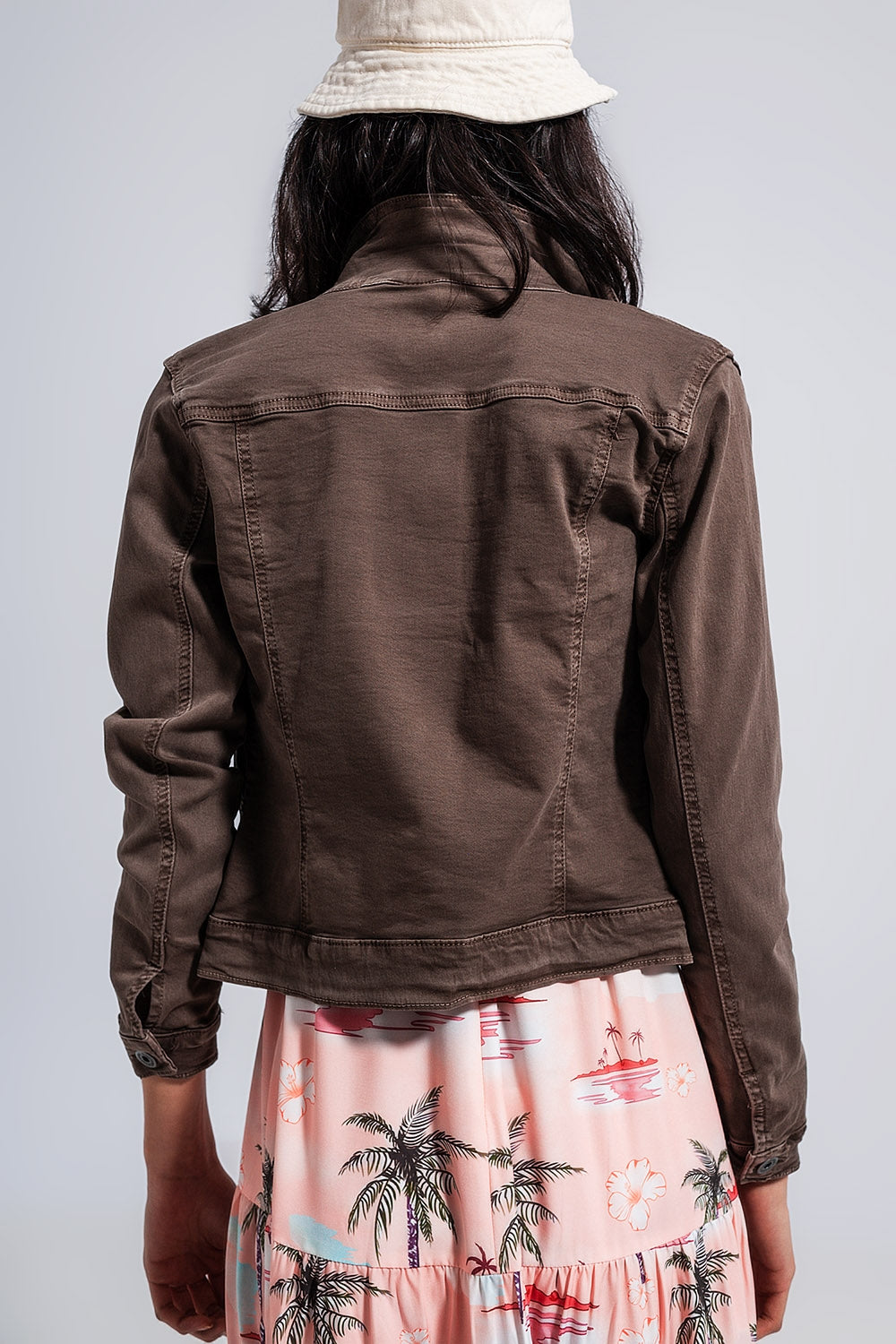 Casaco Trucker Jeans Slim Chocolate