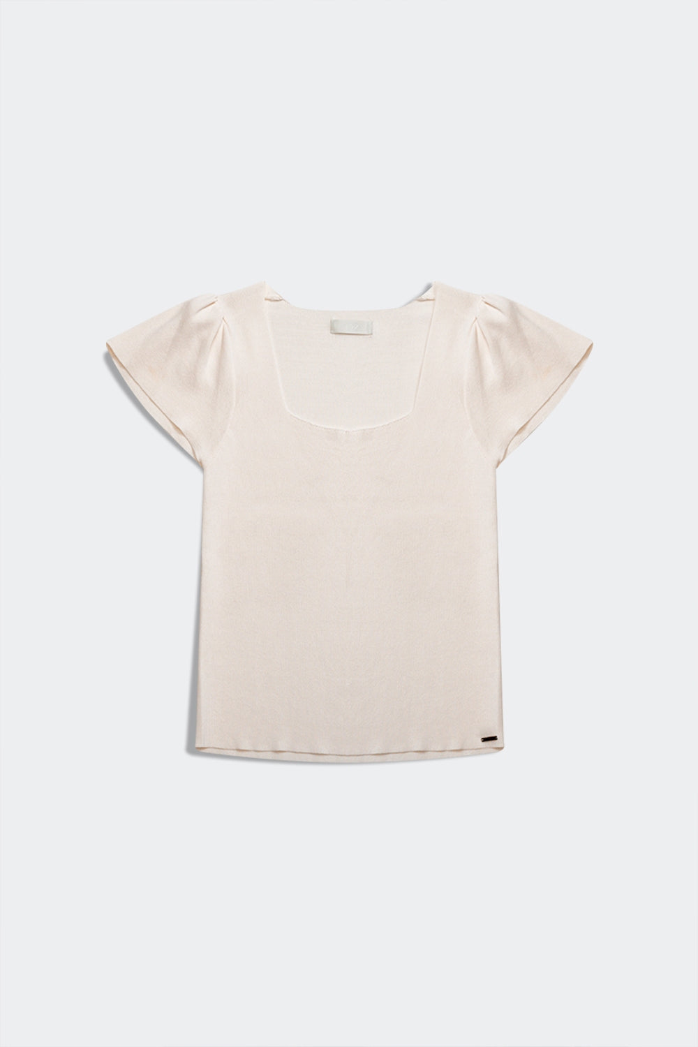 square neck puff sleeve sweater in cream