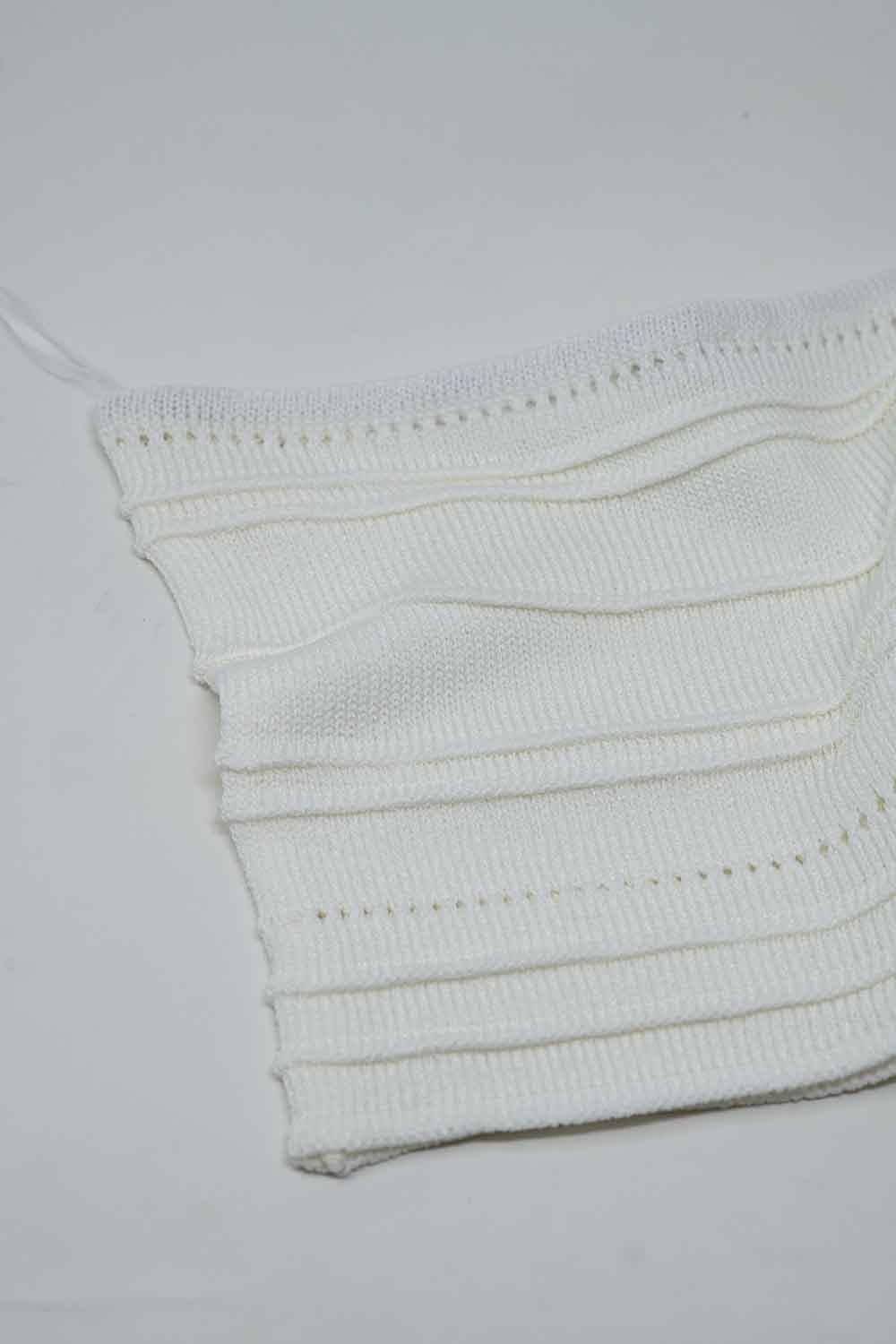 Strapless Knitted bodycon Top In White