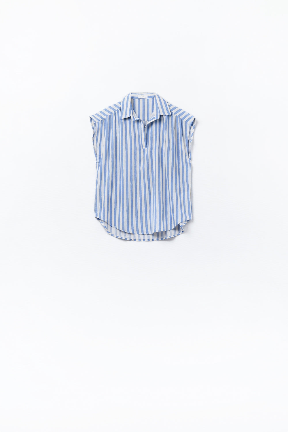 Striped dropped sleeves Blouse in Blue