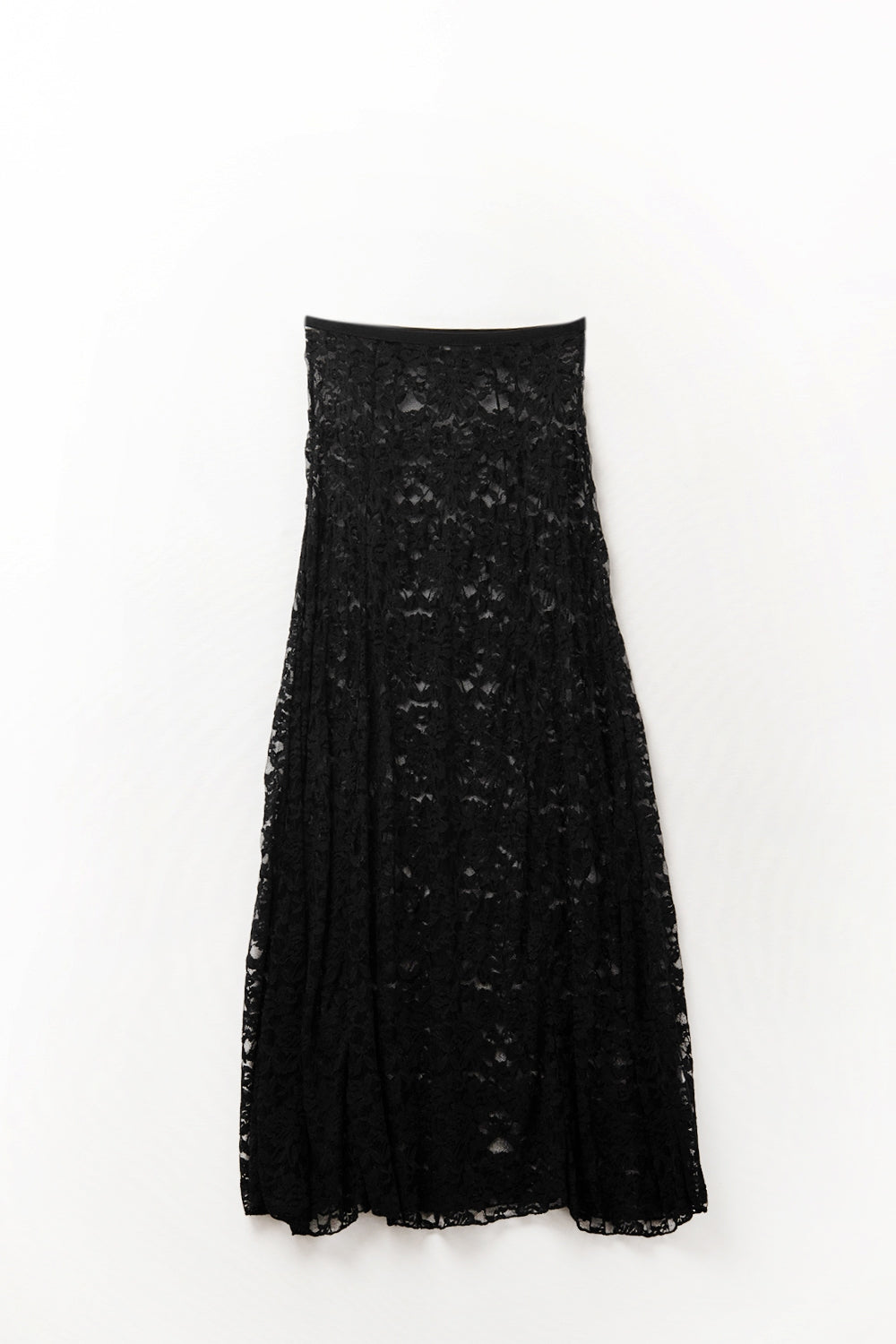 trendy black lace long skirt