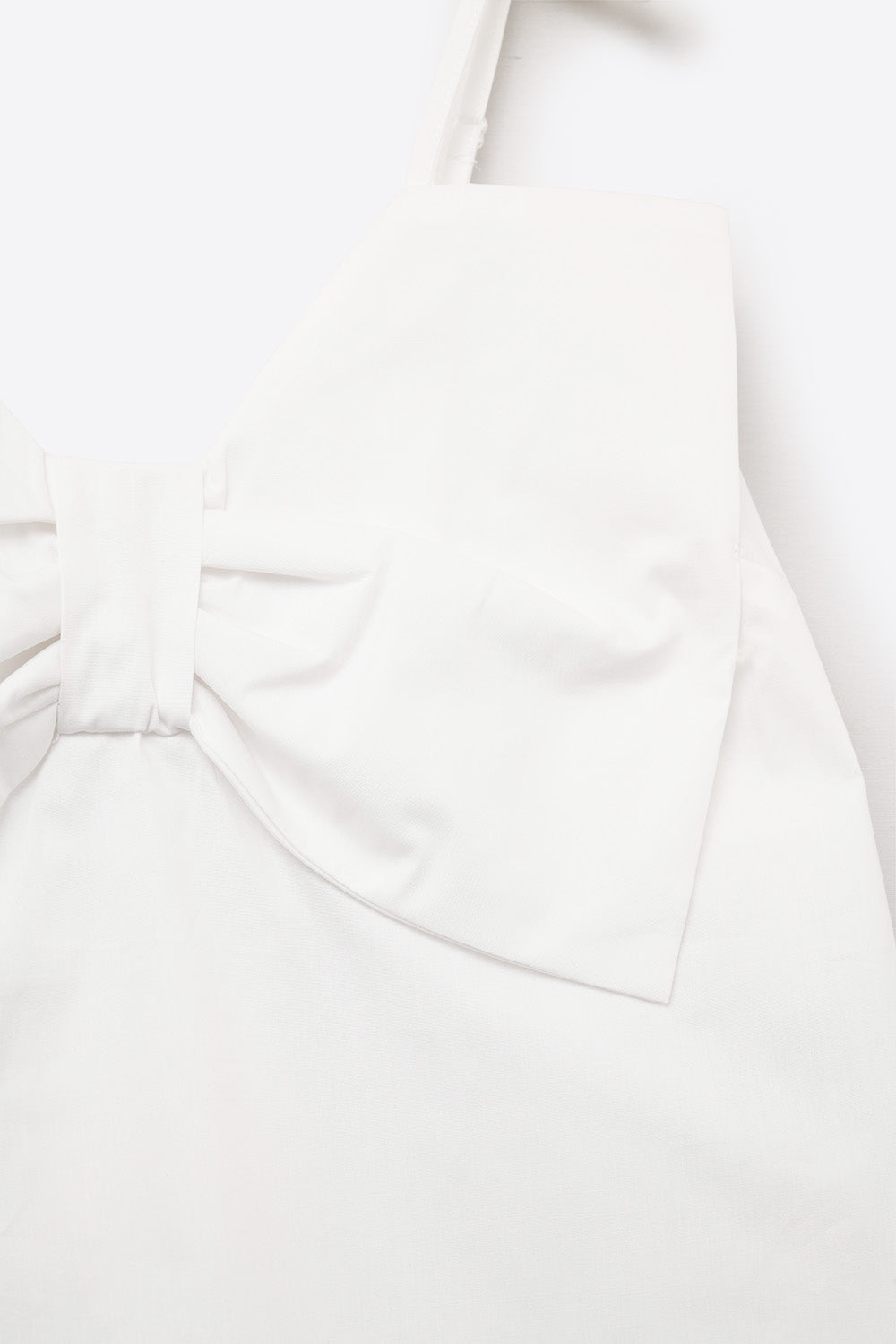 White poplin crop top with bow detail