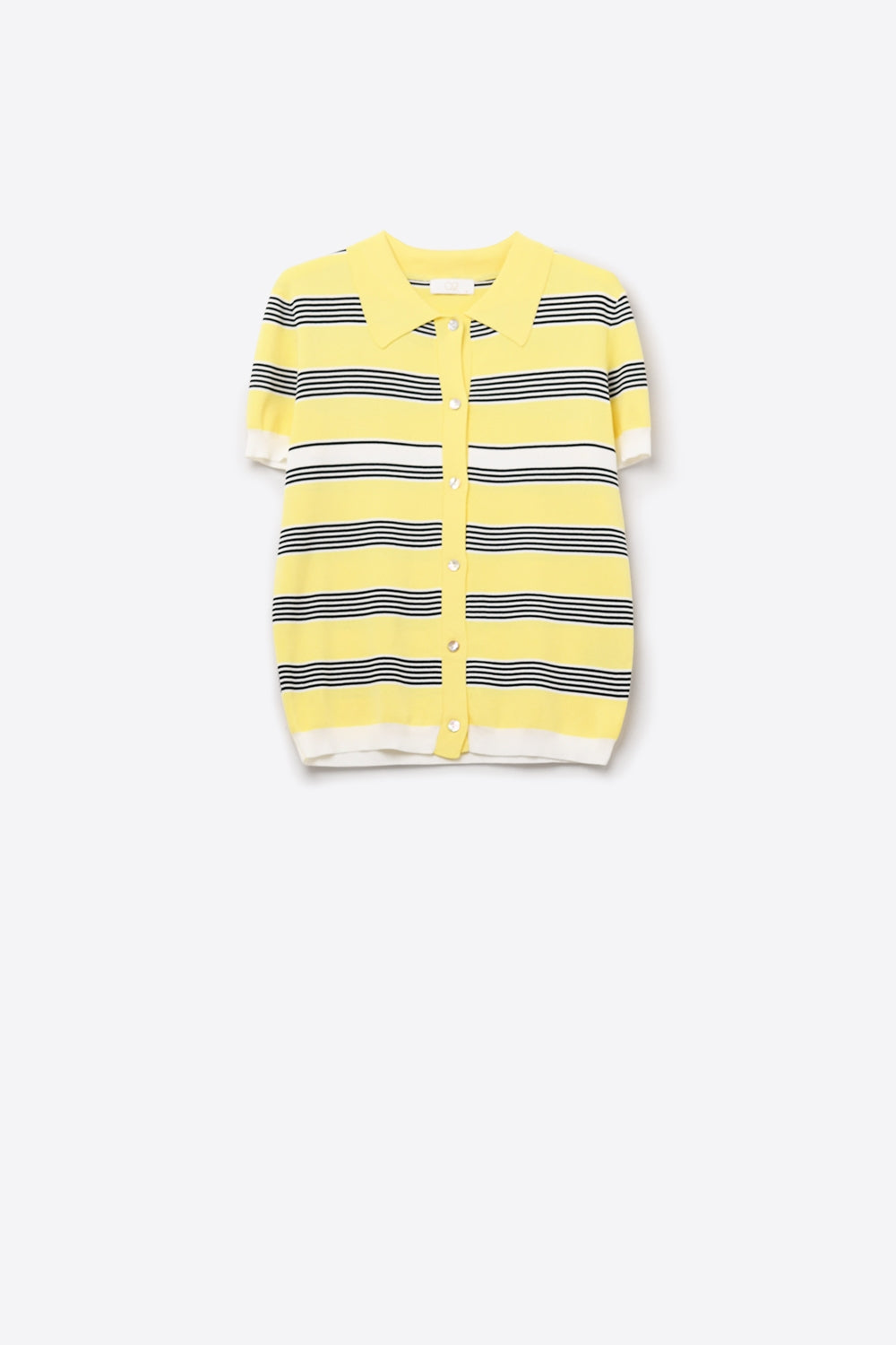 Yellow Striped Button-Up Polo