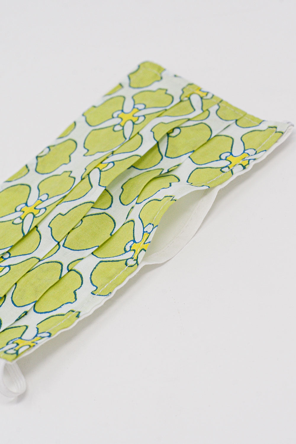 2 PACK organic cotton flower print Mask in green and turquoise