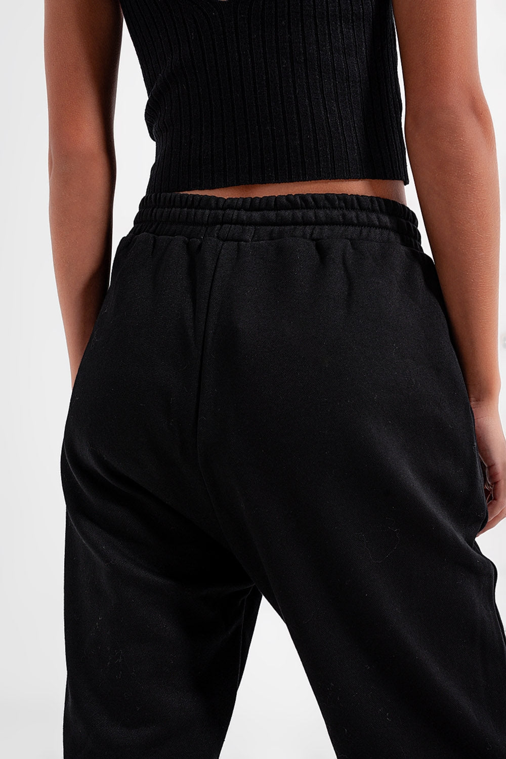 Joggingbroek met verstelbare tailleband in zwart