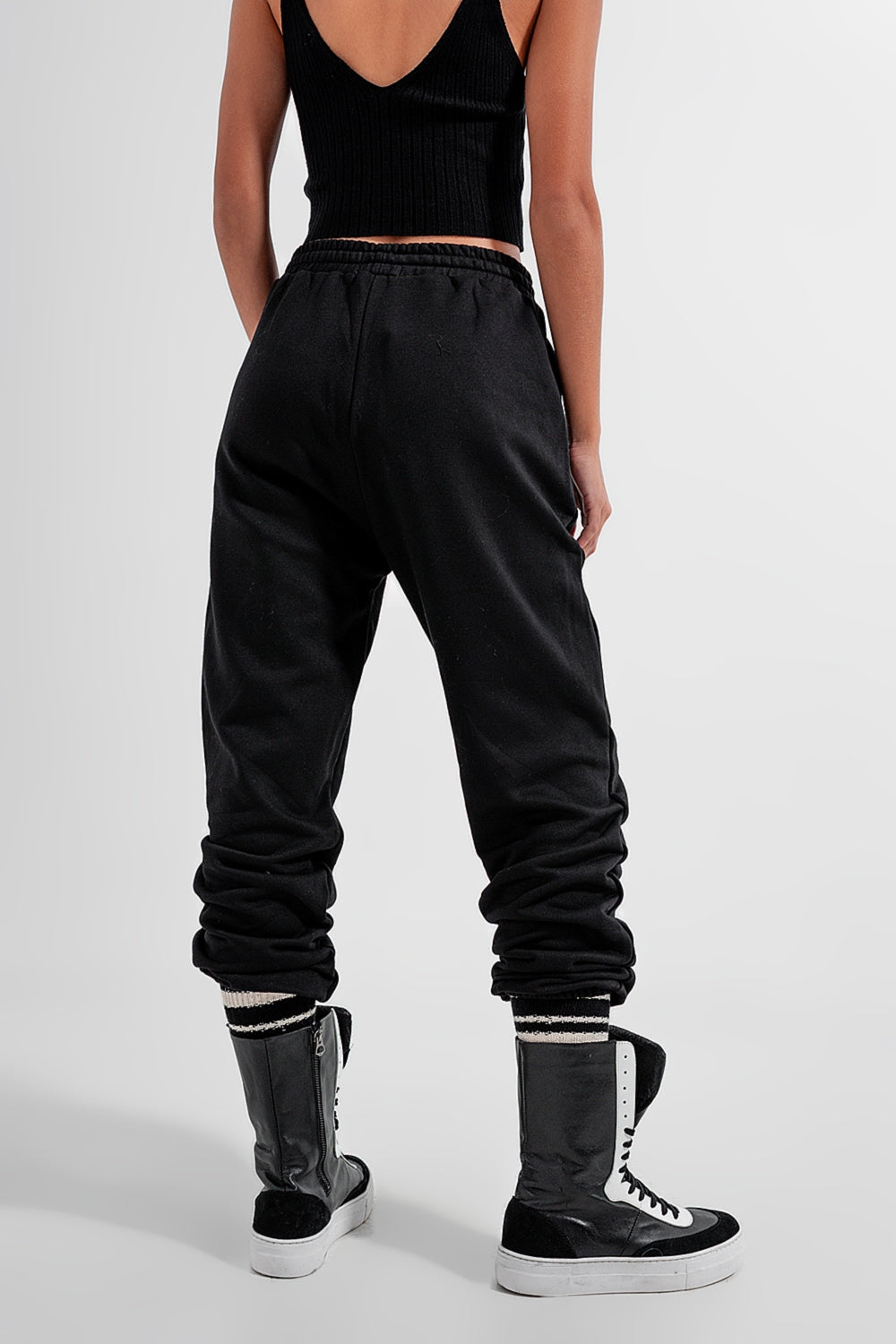 Joggingbroek met verstelbare tailleband in zwart
