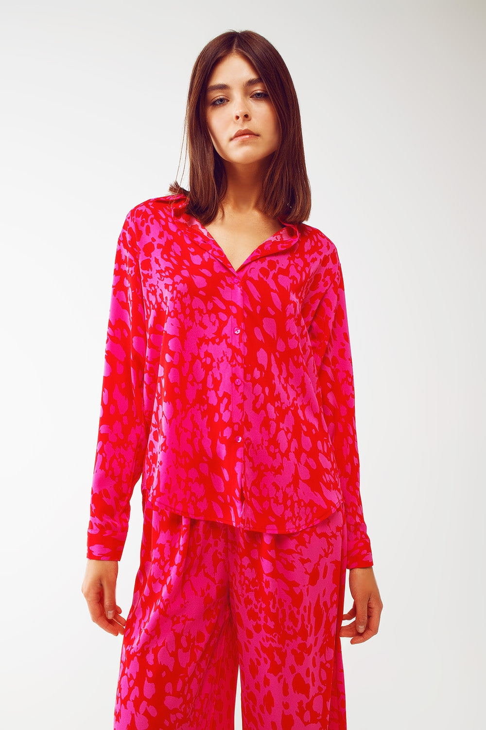 Camisa Animal Print em Fúcsia