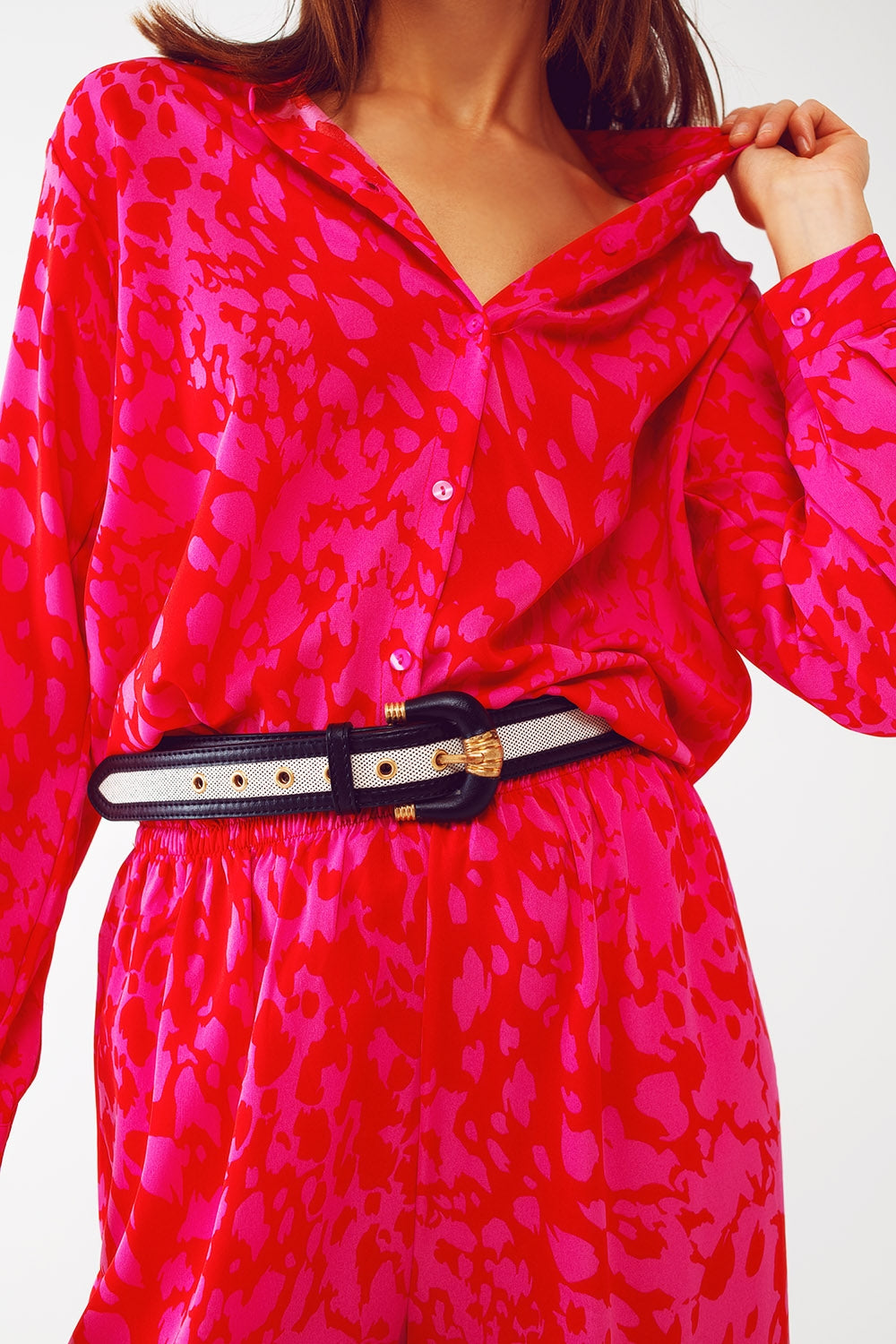 Camisa Animal Print em Fúcsia