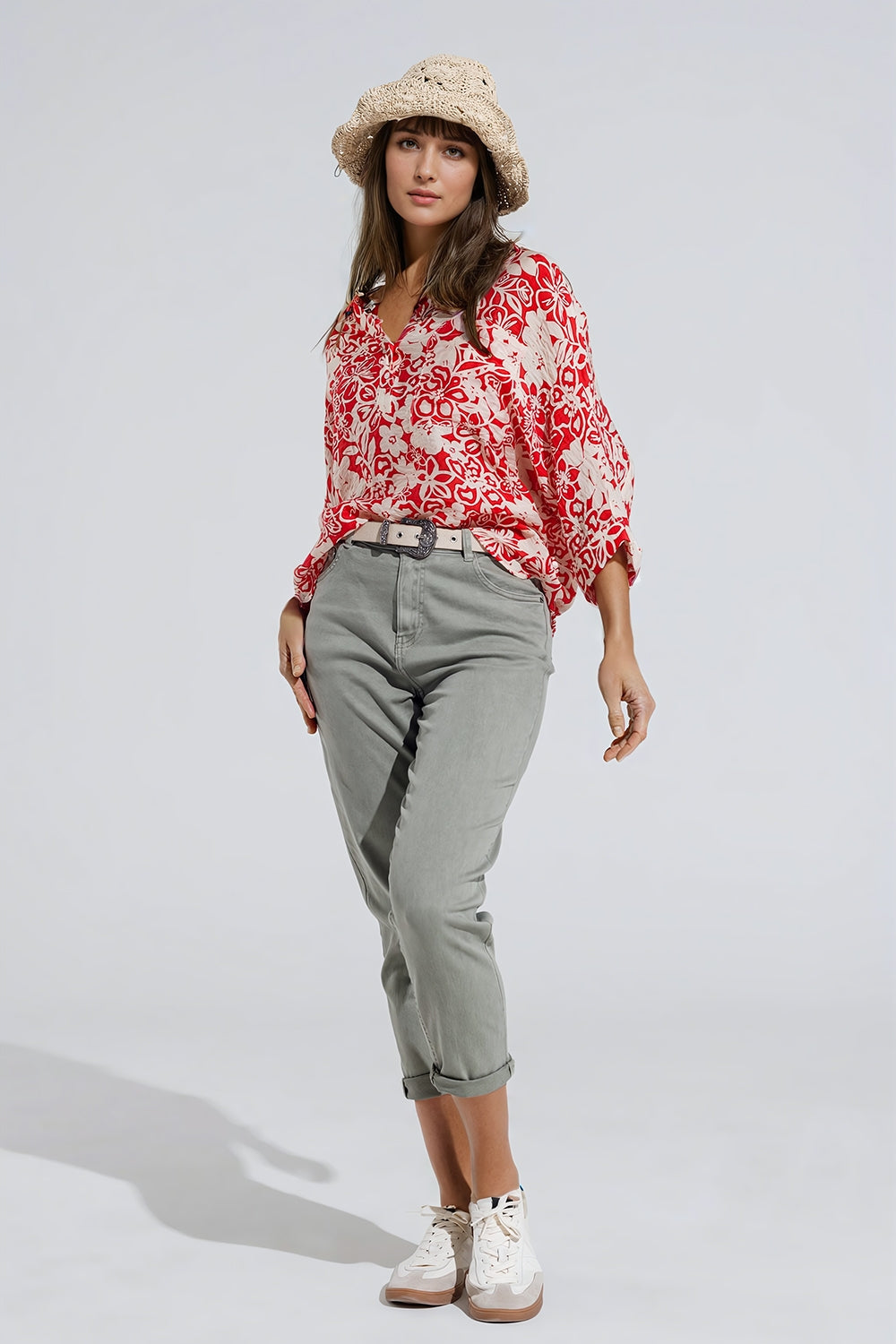 Calça de ganga Skinny Basic na cor Kakhi