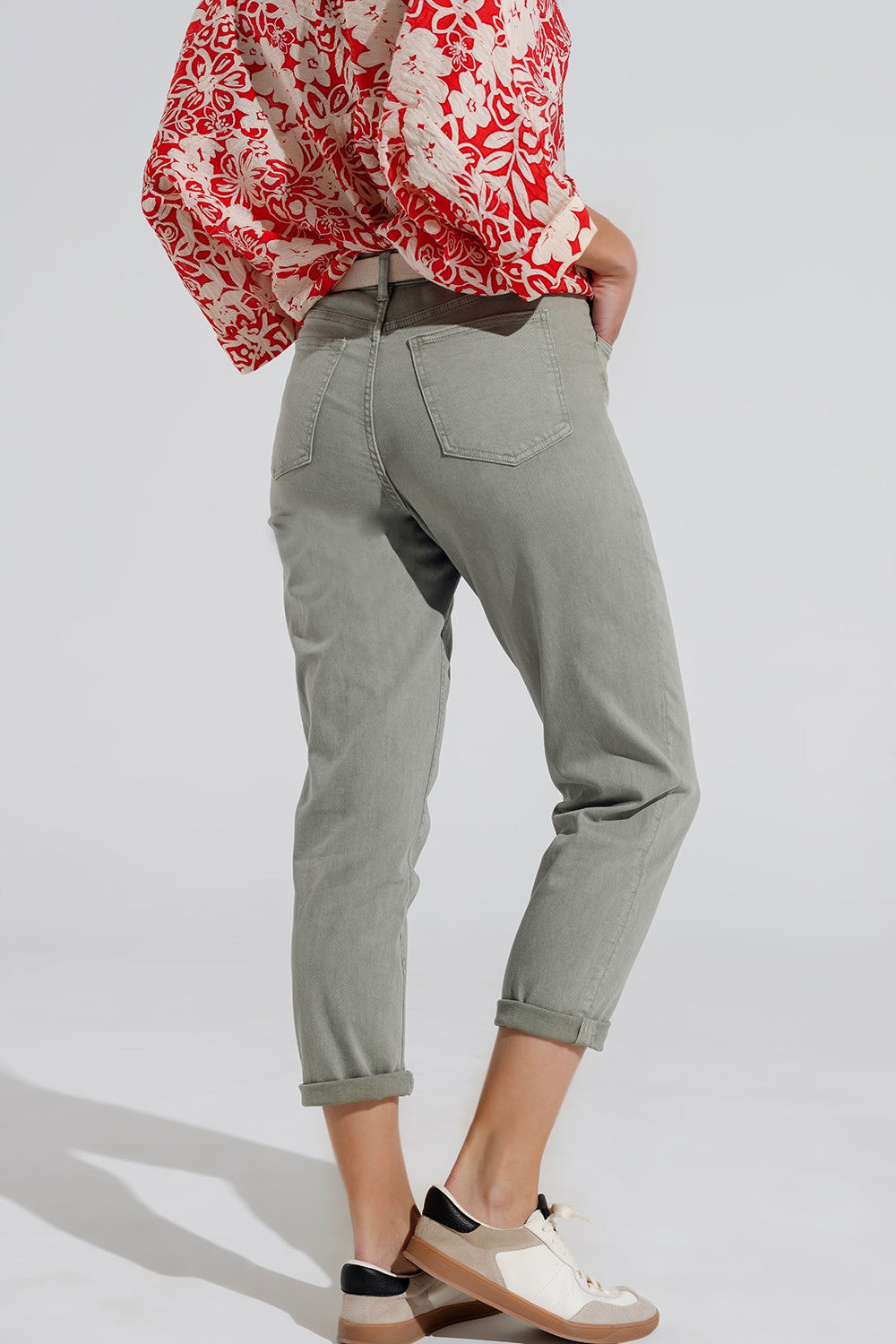 Calça de ganga Skinny Basic na cor Kakhi