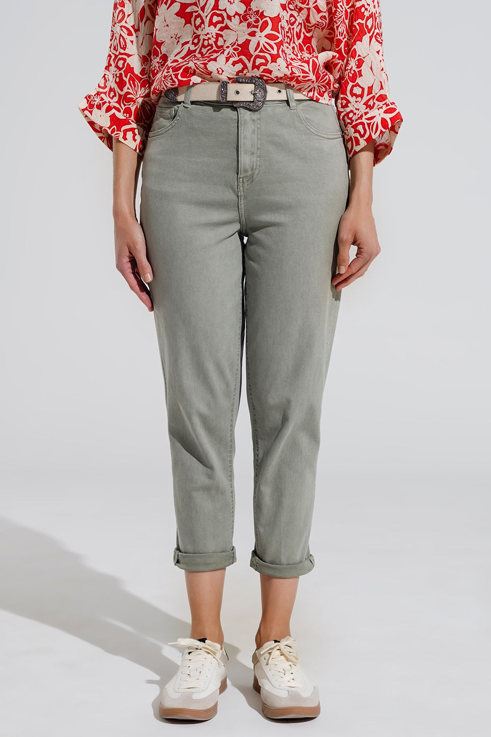 Calça de ganga Skinny Basic na cor Kakhi