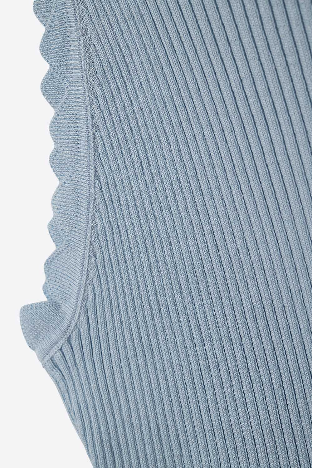 baby blue Tank Top with Ribbed Underarm Detail