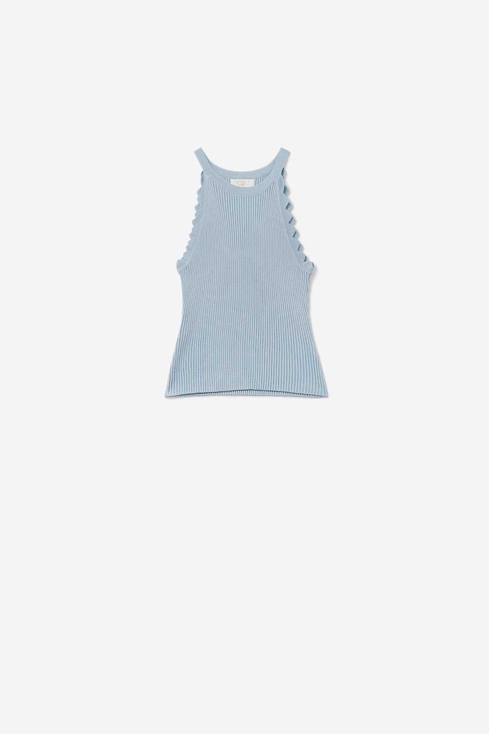 baby blue Tank Top with Ribbed Underarm Detail