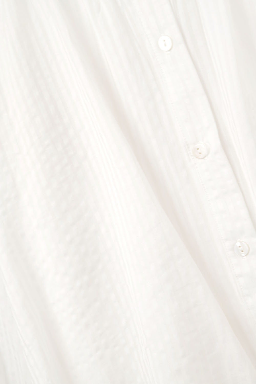 Balloon-Sleeve Striped Blouse in White