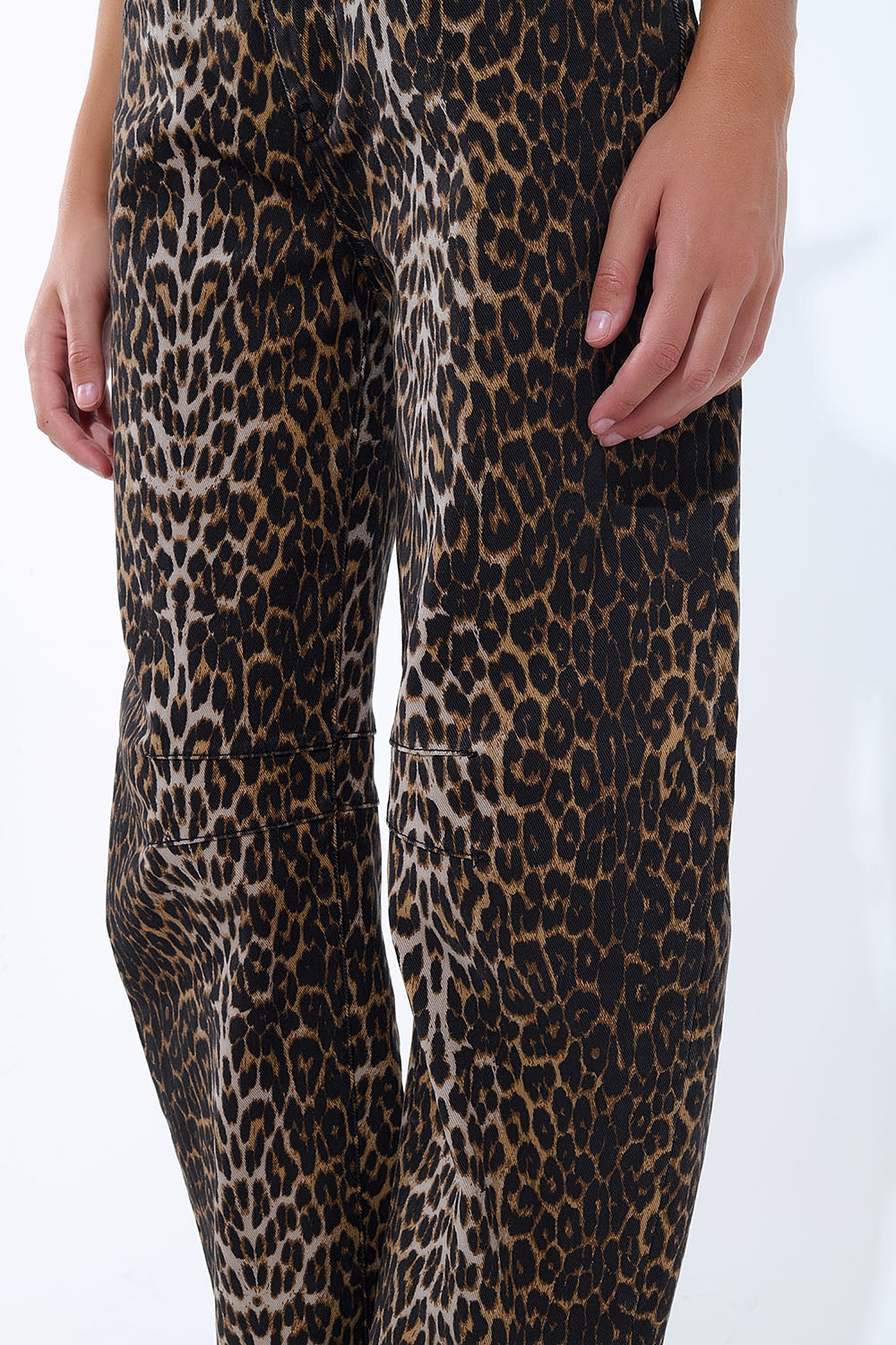Barrel Leopard Print Jeans