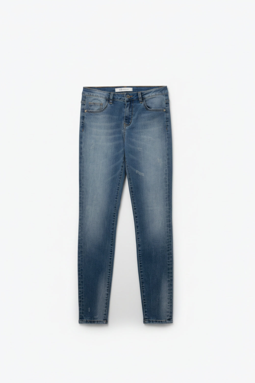 Q2 Basic Stretchy Skinny Jeans in Mid Wash
