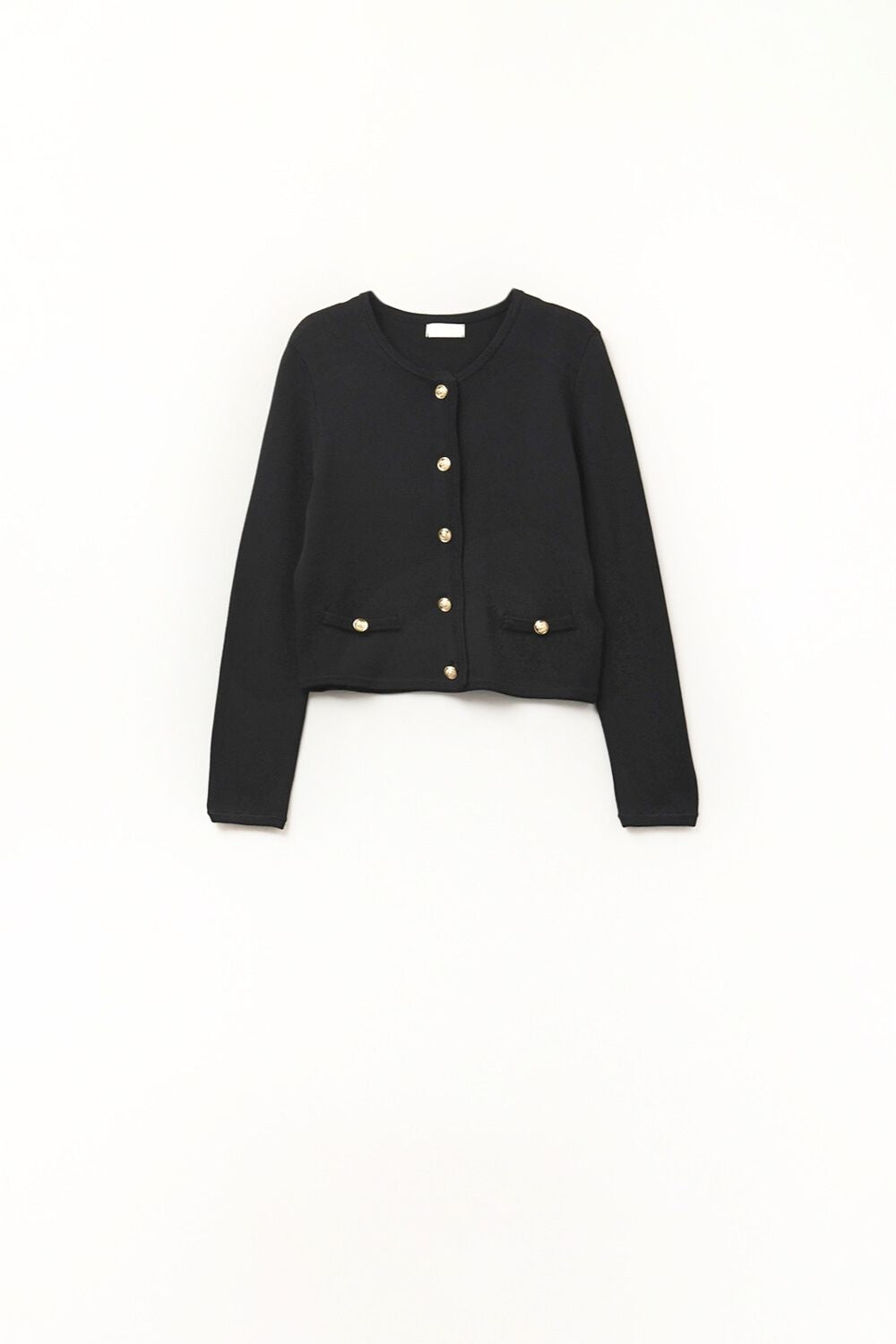 Q2 Black Cardigan with Gold Buttons