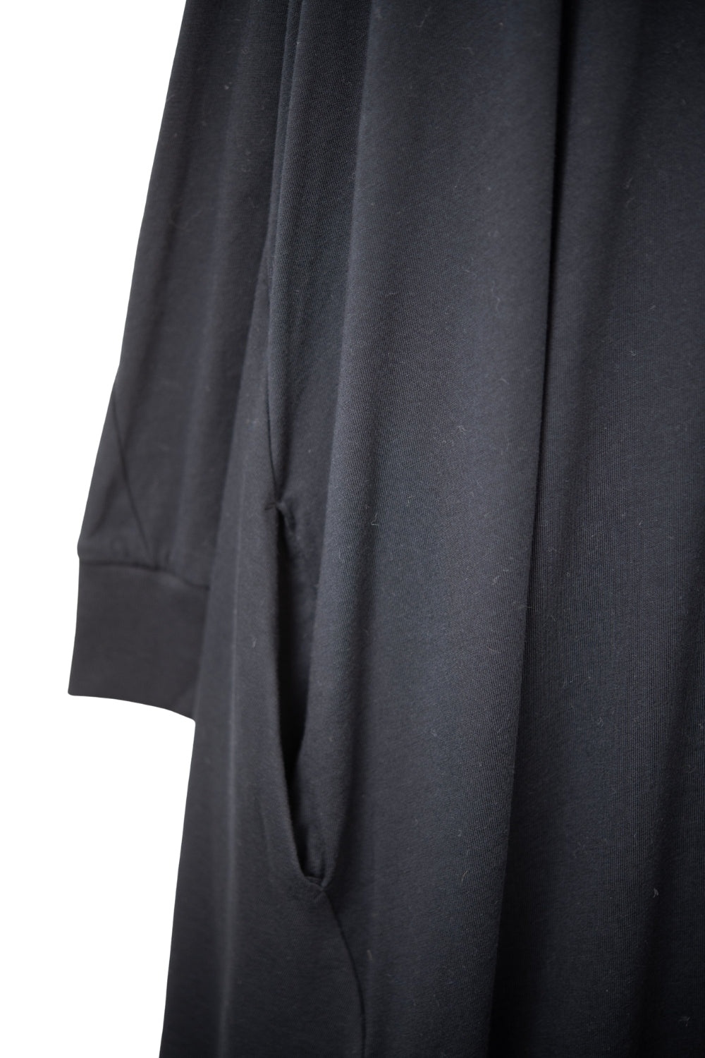 Black Maxi Dress with Long Sleeves and Asymmetrical Hemline