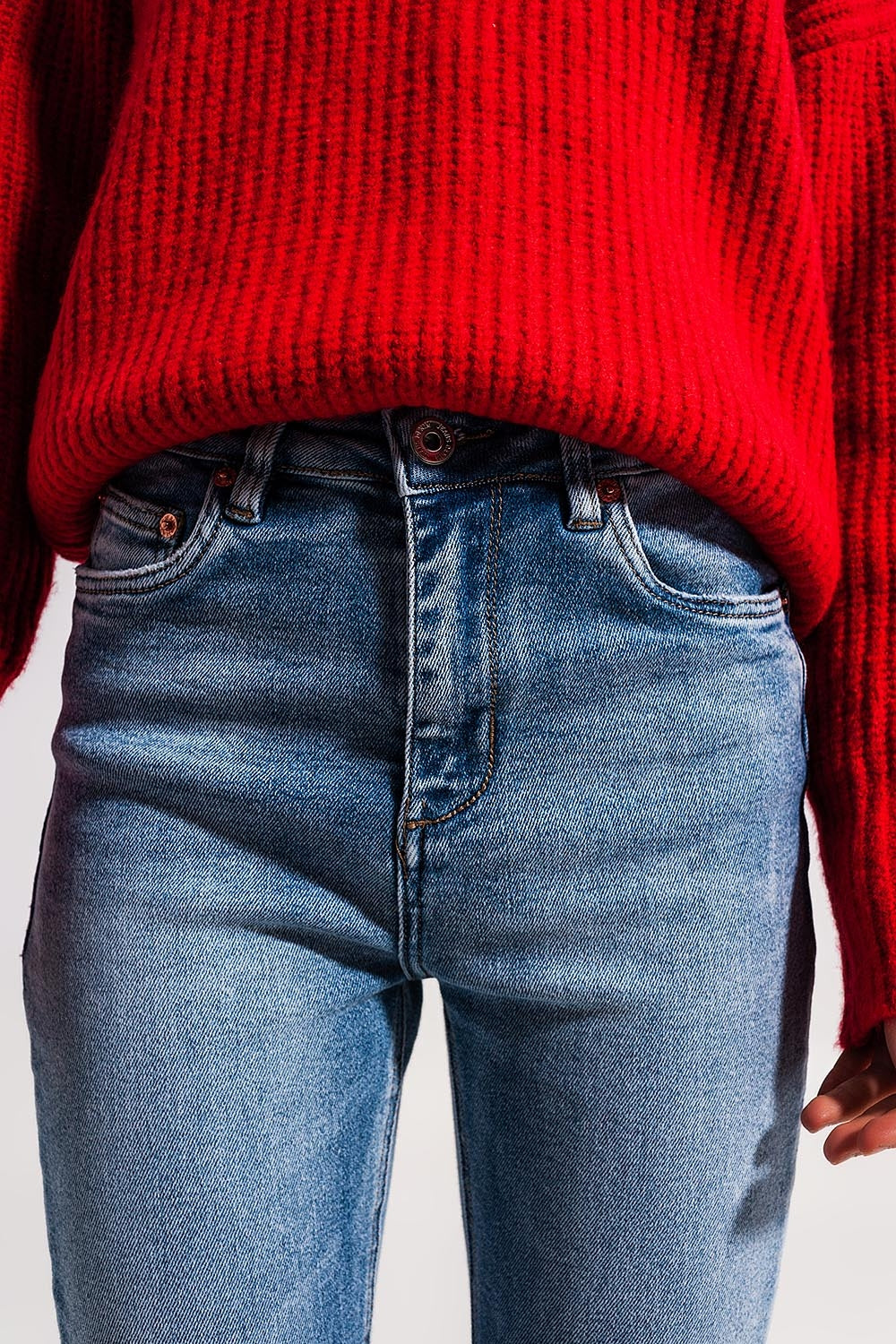 Calça de ganga push up desbotada