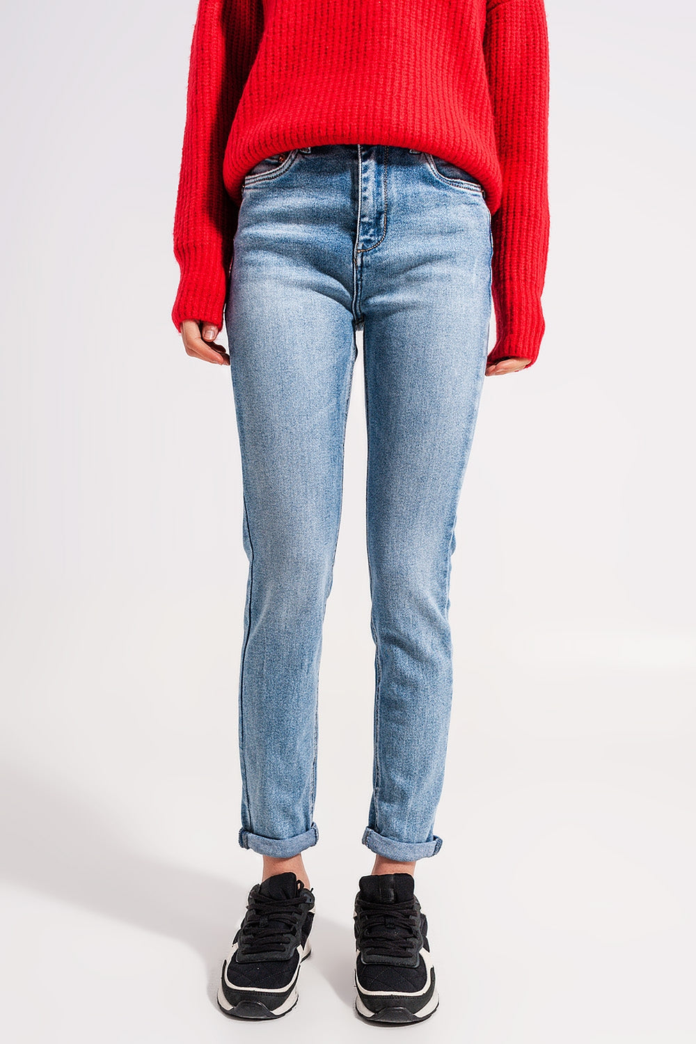 Calça de ganga push up desbotada