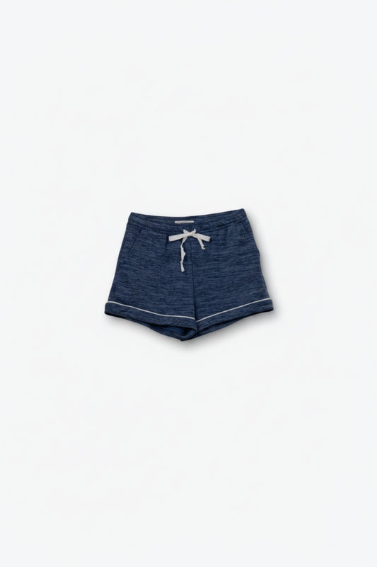 Q2 Blue Lace-Front Sporty Shorts