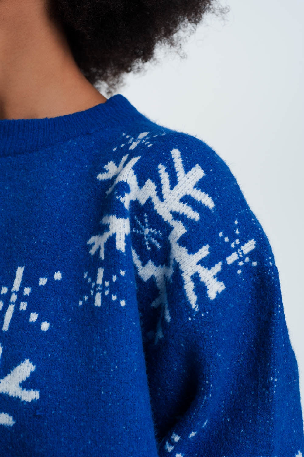 Camisola azul floco de neve