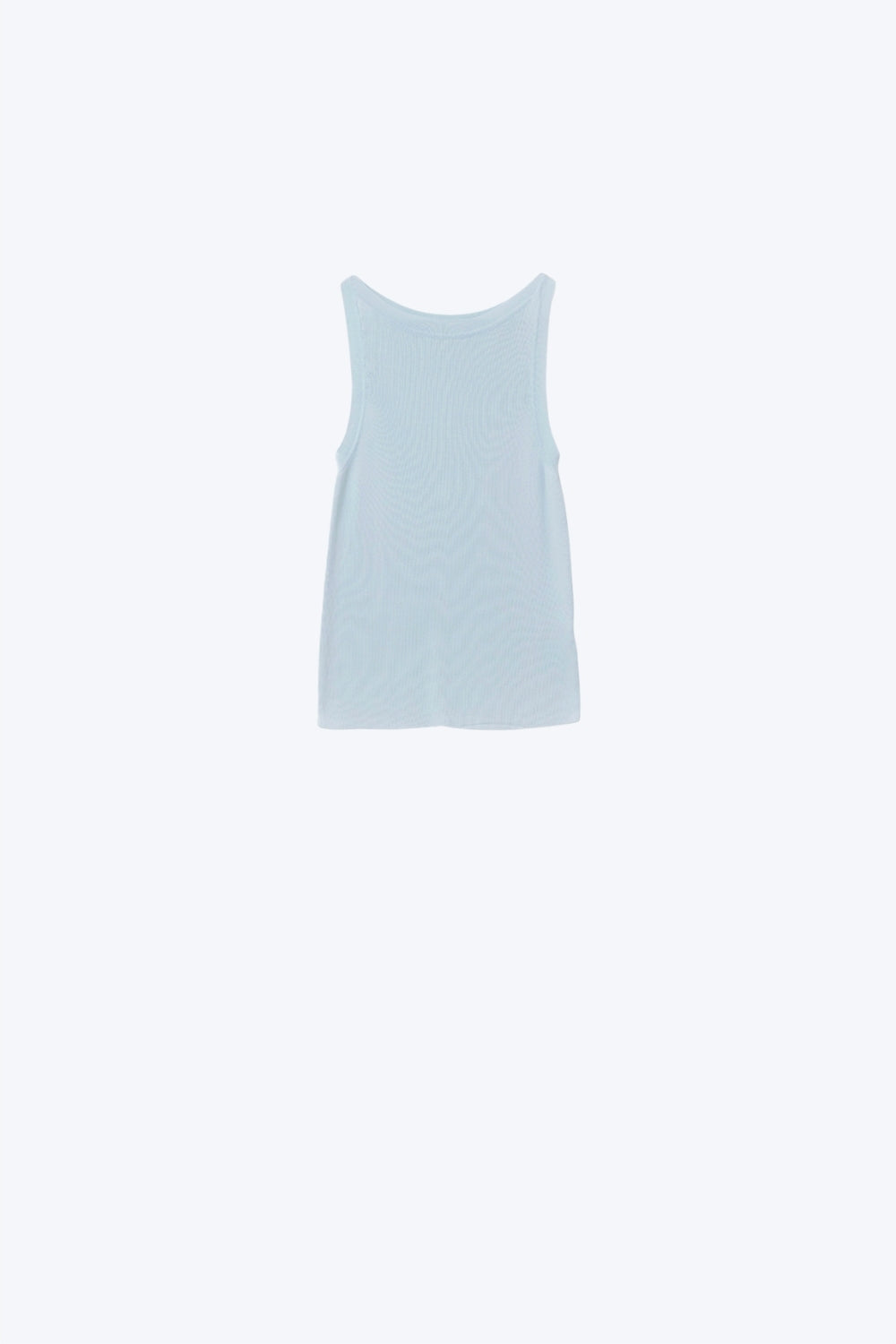 Q2 Boat Neck Comfy Ribbed Top in Baby Blue