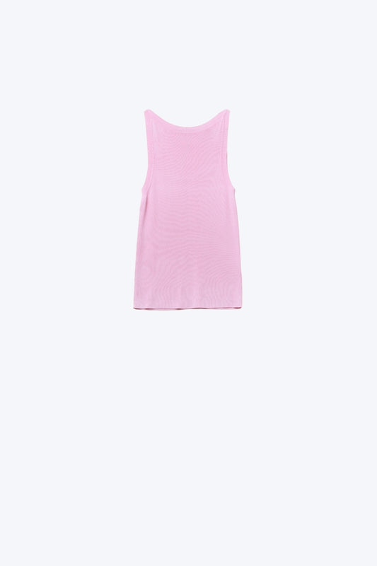 Q2 Boat Neck Comfy Ribbed Top in Baby Pink