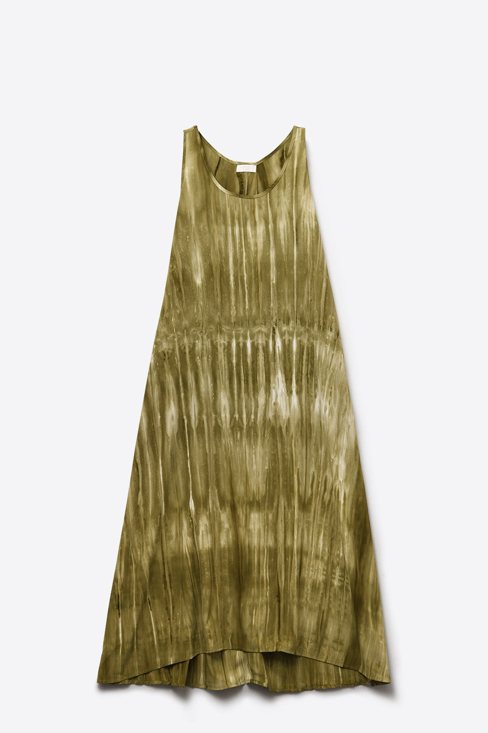 Boho Relaxed Dress in Kakhi Green Tie Dye in high quality fabric