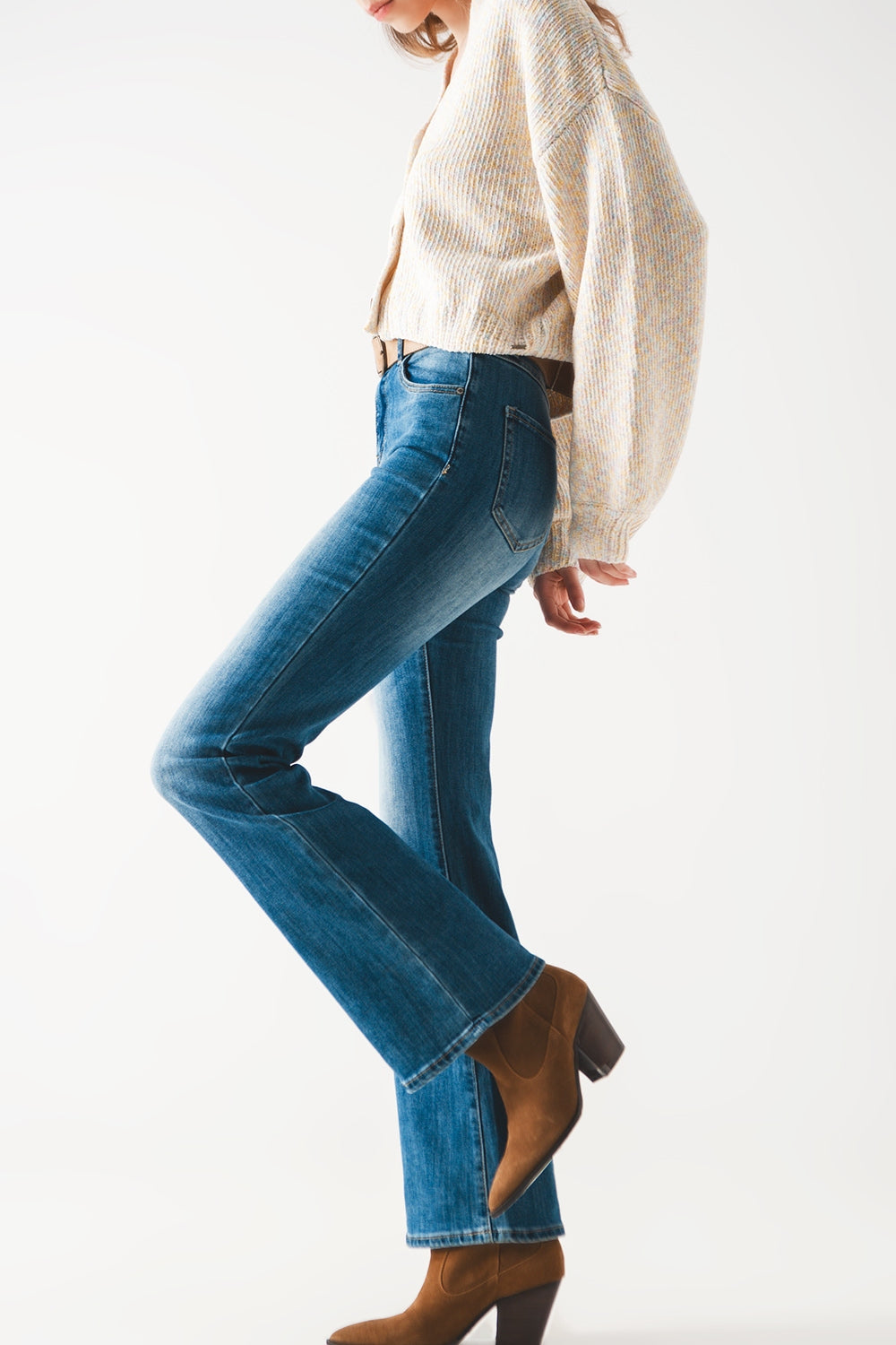 Q2 Bootcut flared high waisted jeans