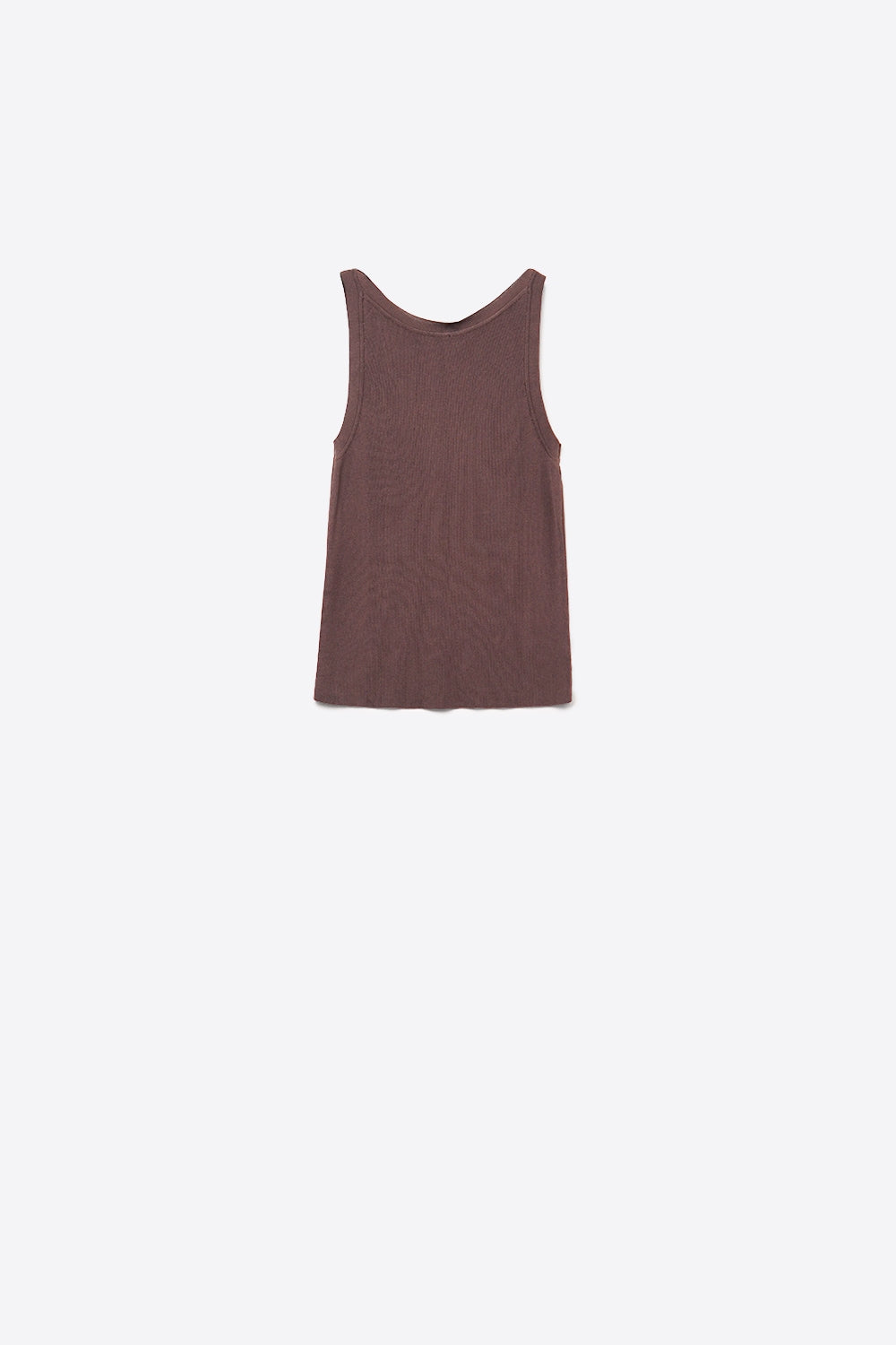 Q2 Brown Ribbed Sleeveless Top