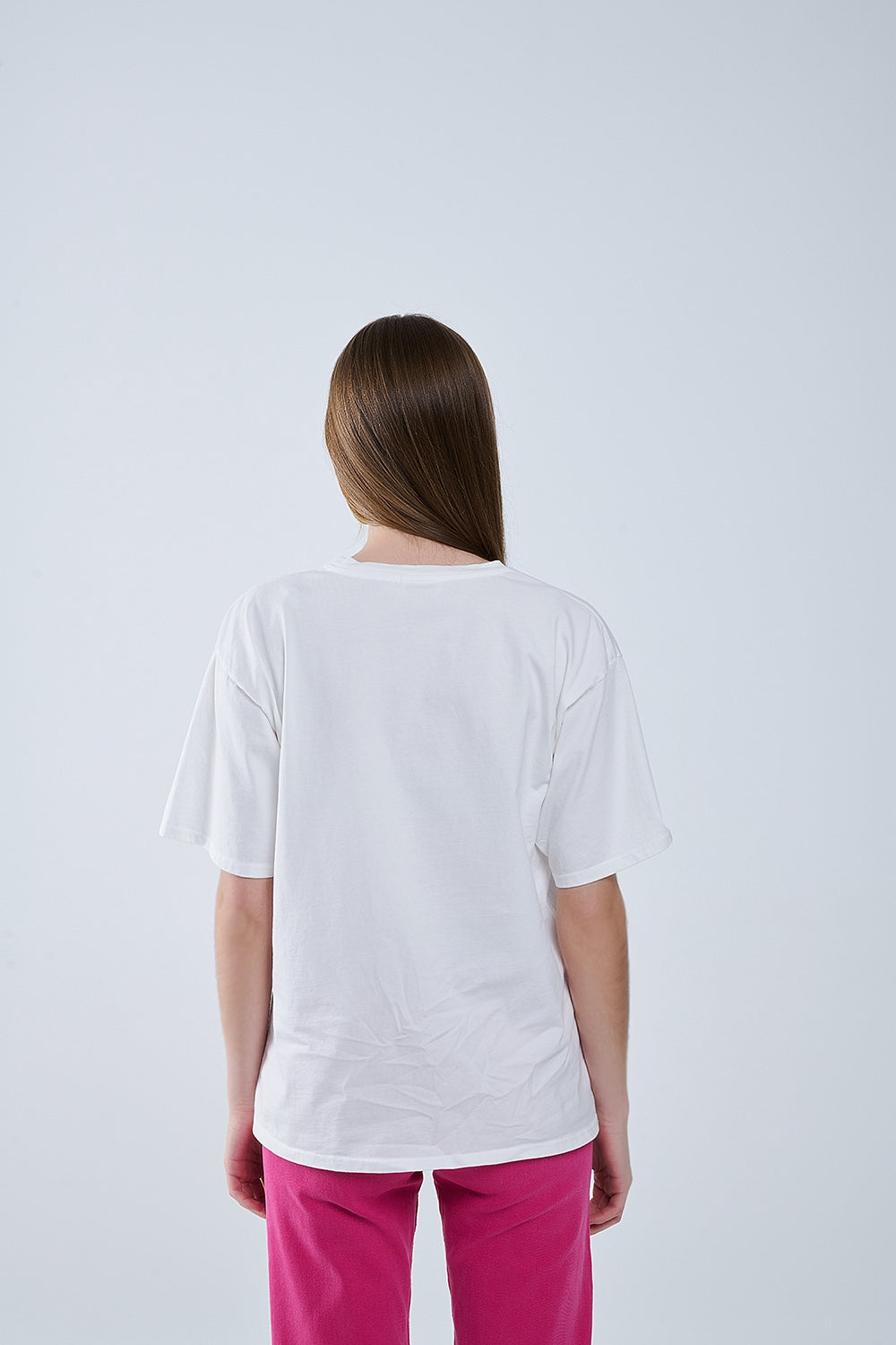 T-Shirt Capri La Dolce Vita Branca com Estampado Gráfico